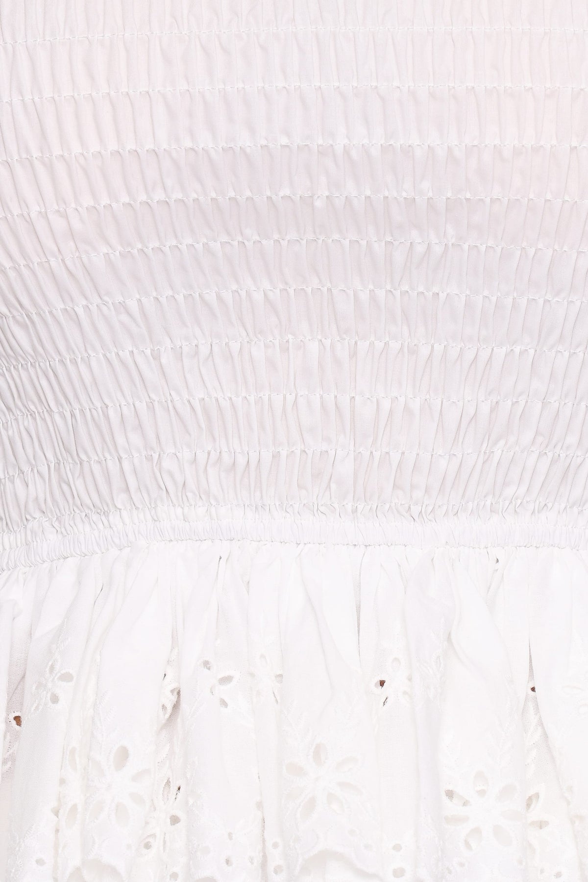Stori Shirred Top in White Broderie – view 7 of 7