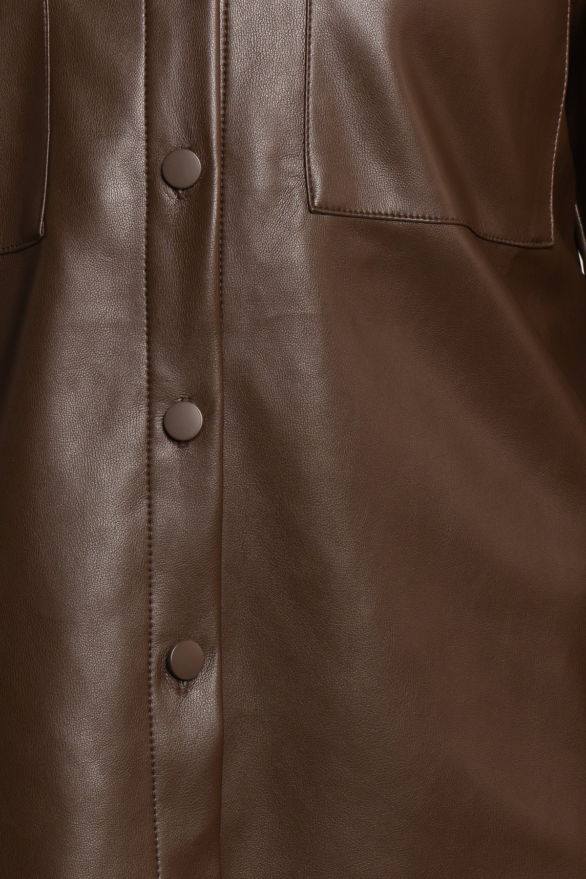 Trevira Faux Leather Shirt in Brown – view 8 of 8