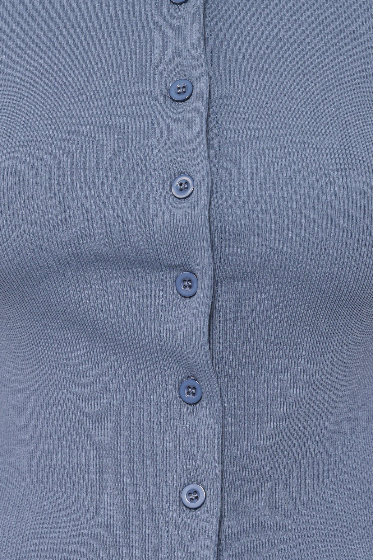 Tylarah Short Sleeve Cardigan Top in Denim Blue – view 6 of 7