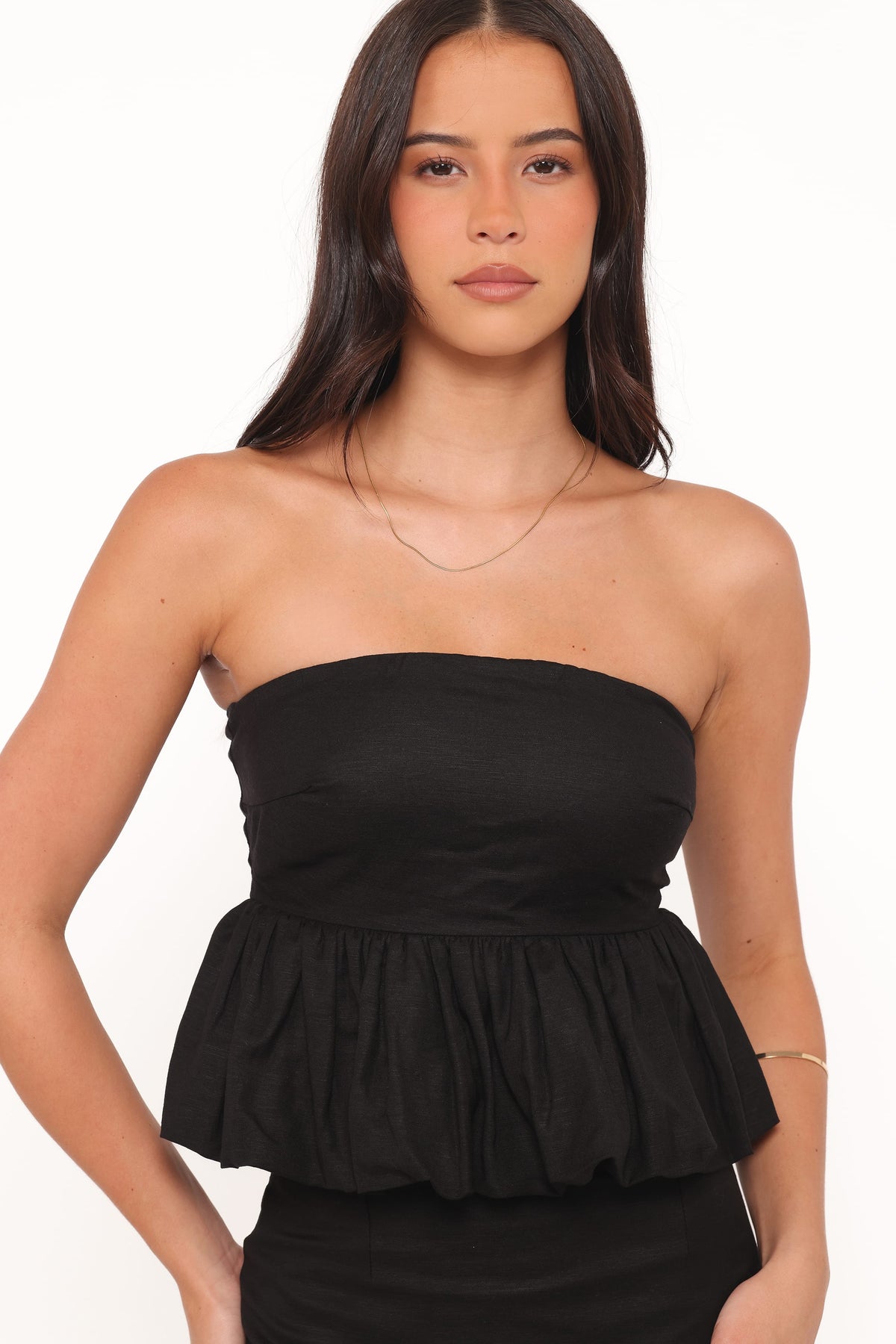 Ursa Peplum Top in Black – view 3 of 8