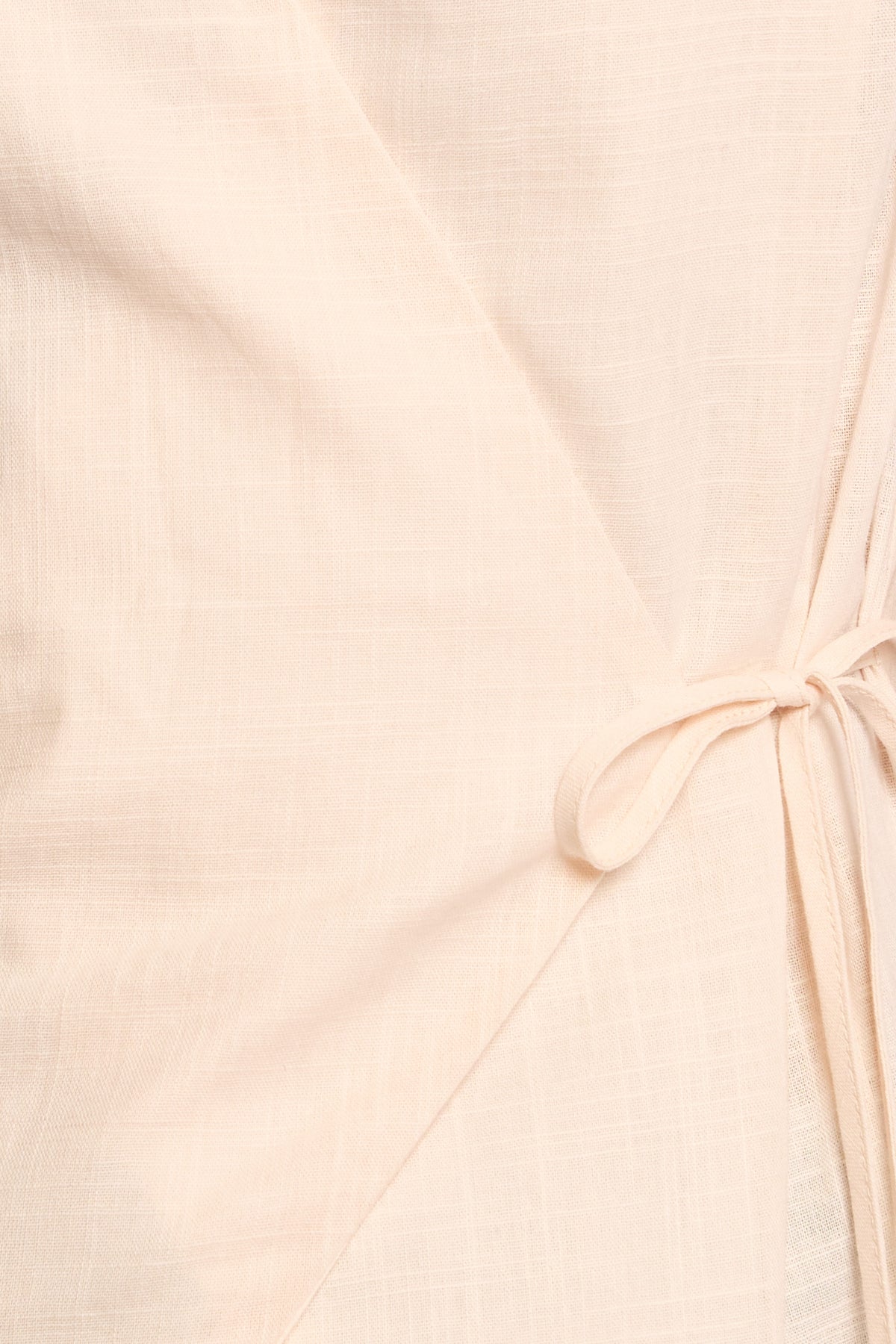 Vanni Wrap Front Linen Top in Cream – view 6 of 6