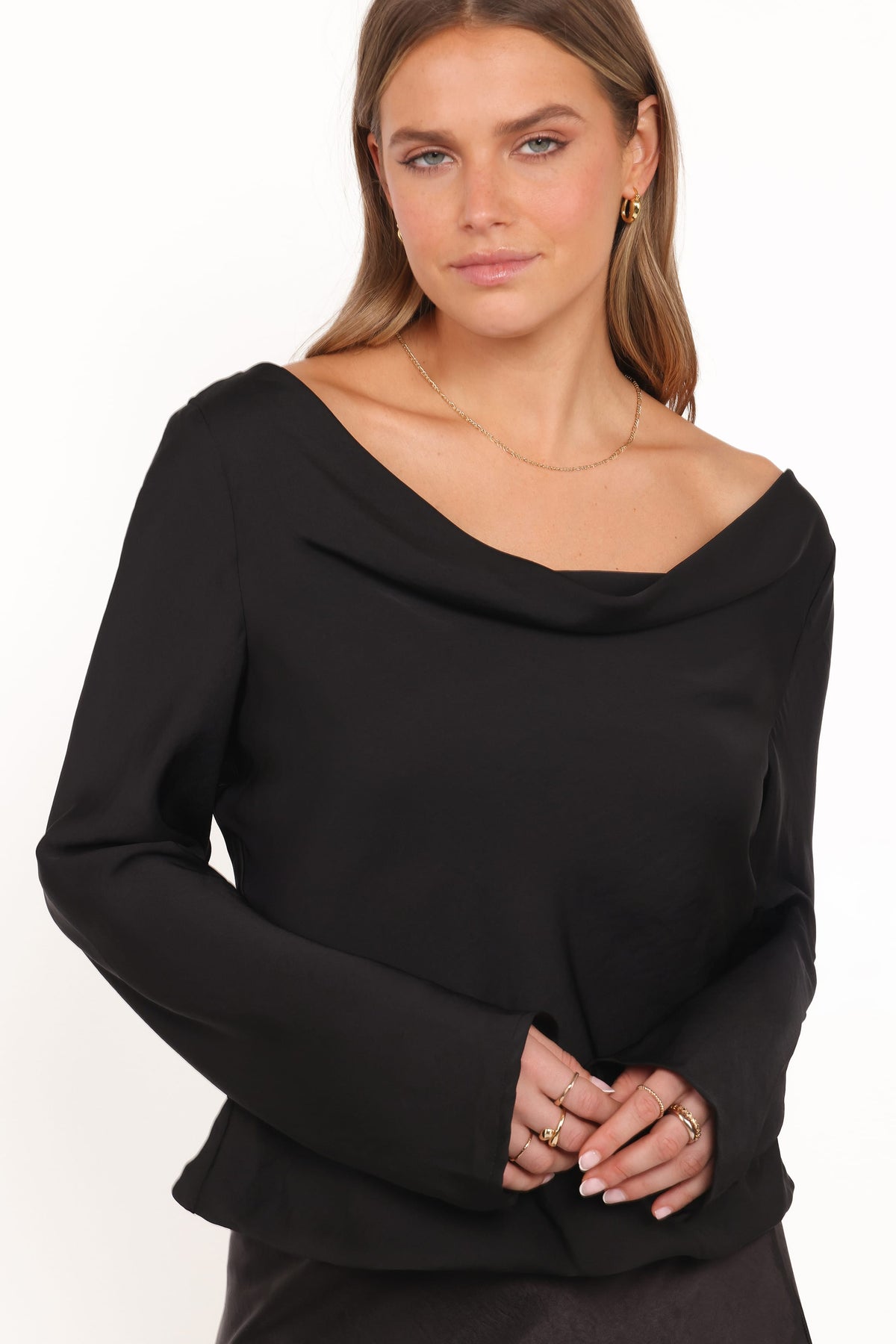Vinita Long Sleeve Top in Black – view 1 of 6
