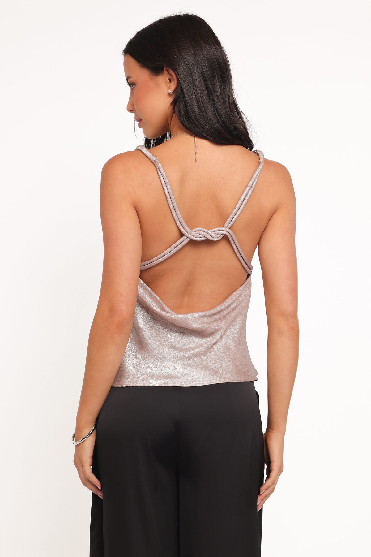 Vita Cowl Neck Cami Top in Champagne – view 4 of 7