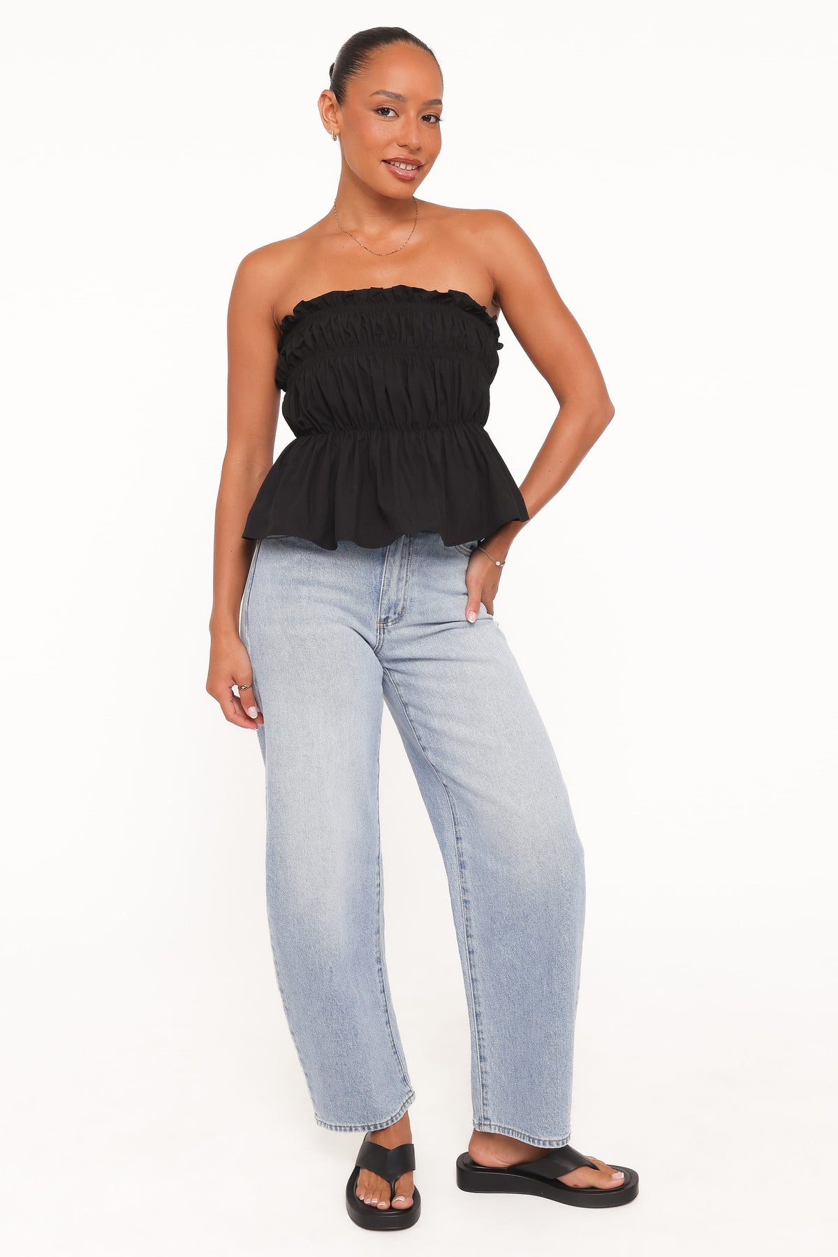 Wilhelmina Strapless Top in Black – view 5 of 6