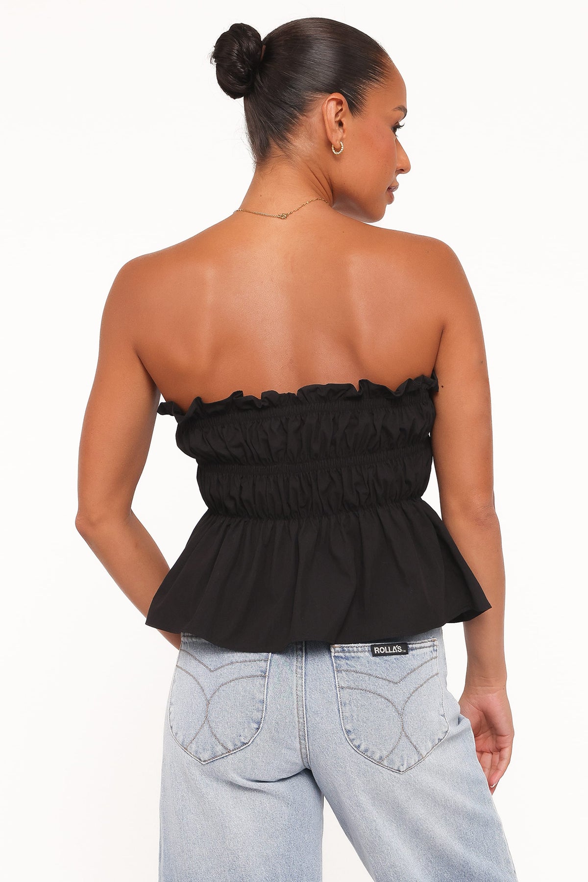 Wilhelmina Strapless Top in Black – view 4 of 6