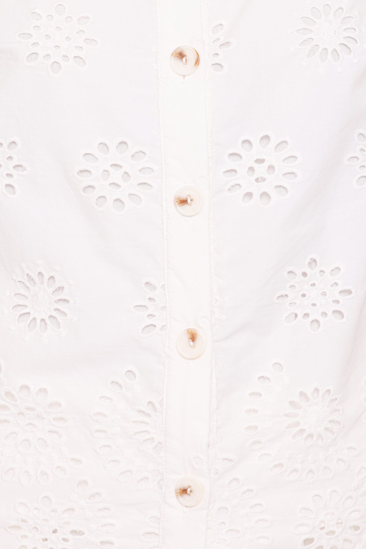 Winny Button Front Top in White Broderie – view 7 of 8