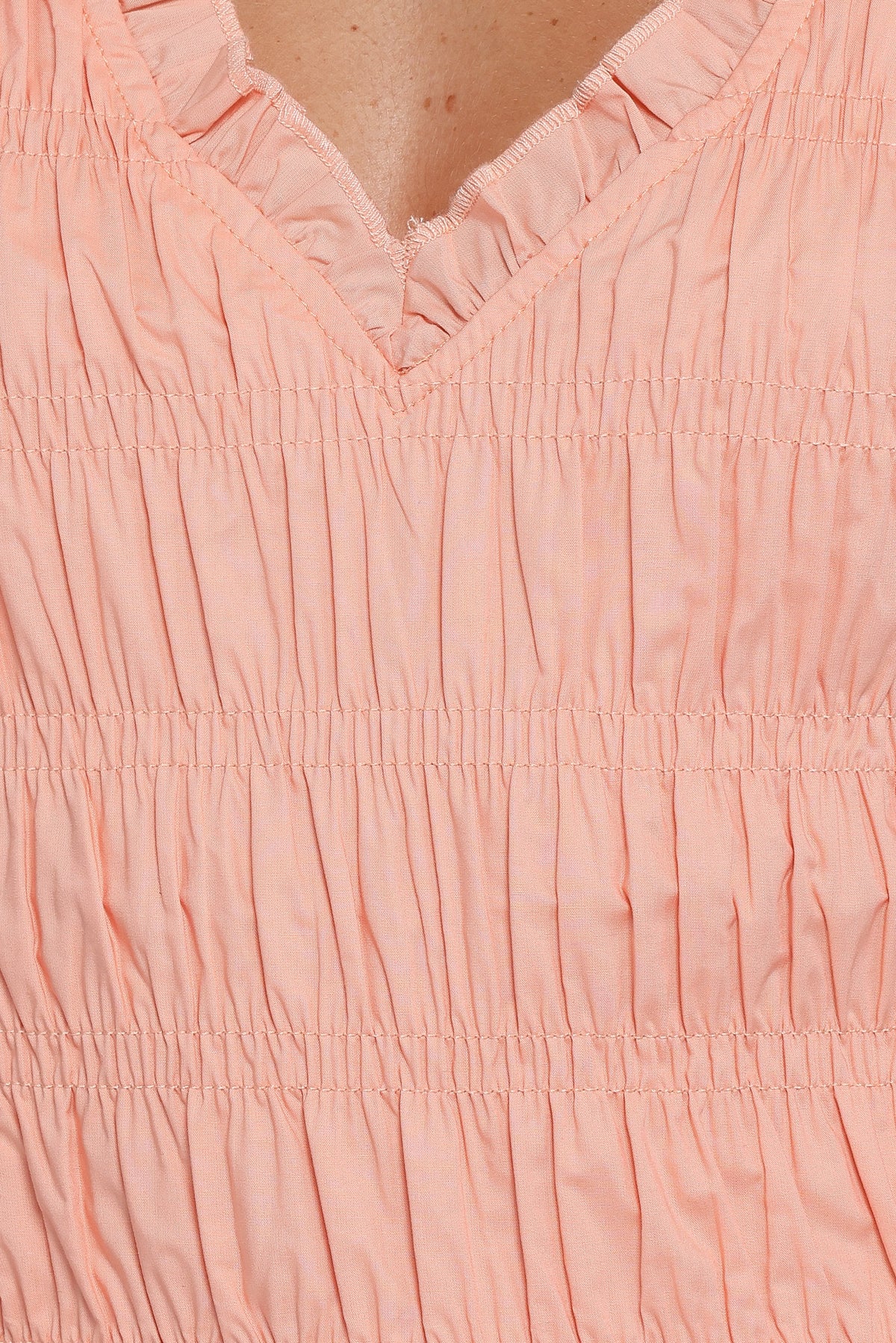 Xenia Smocked Top in Peach – view 7 of 7