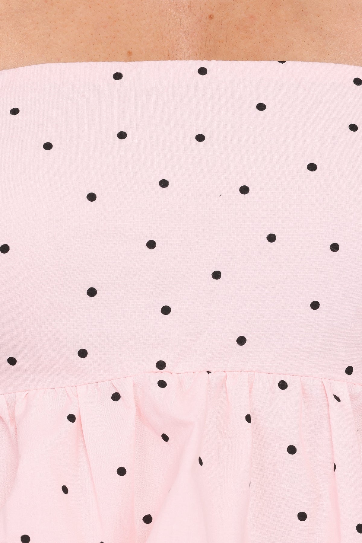 Yvanna Bubble Hem Top in Pink Dot – view 7 of 8