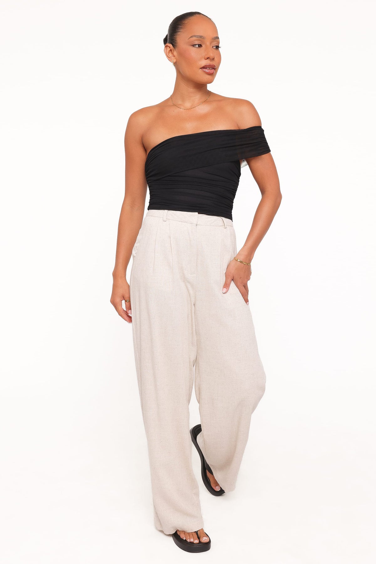 Zachary One Shoulder Top in Black – view 5 of 6