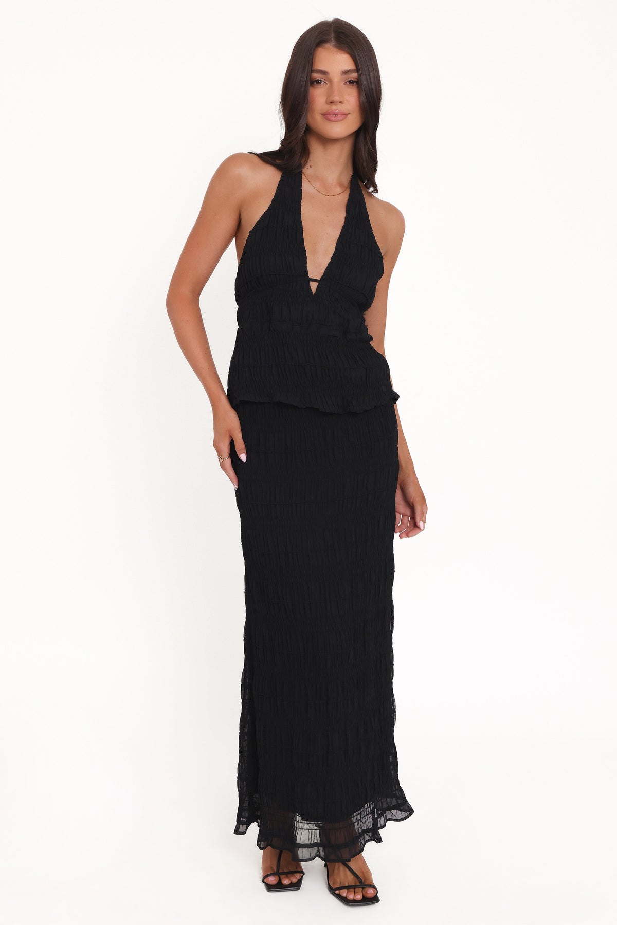 Zafira Textured Halter Top in Black – view 6 of 8
