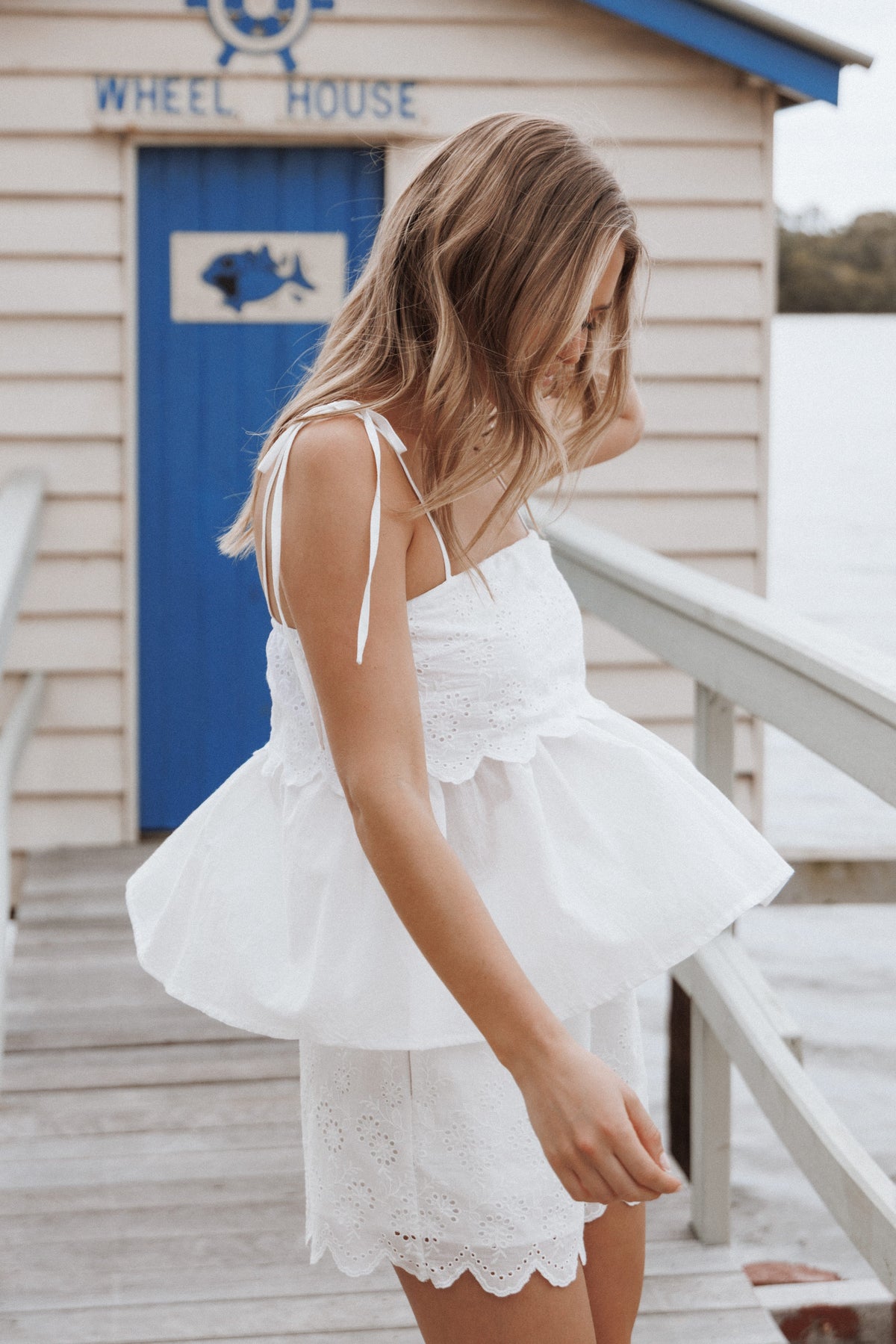 Zera Eyelet Top in White – view 1 of 8