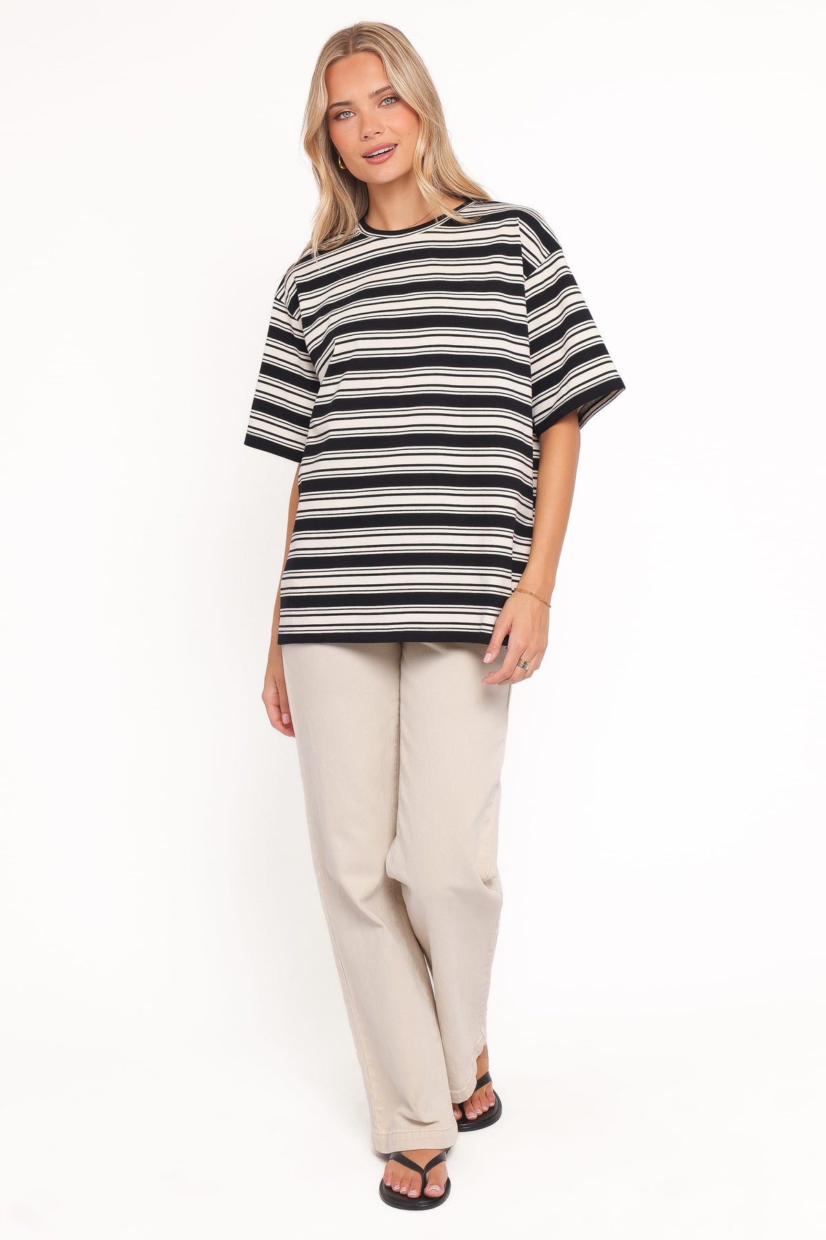 Zestora Tee in Black Ivory Stripe – view 2 of 5