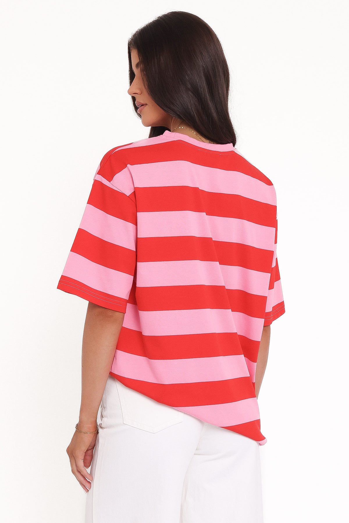Zestora Tee in Red Pink Stripe – view 5 of 8