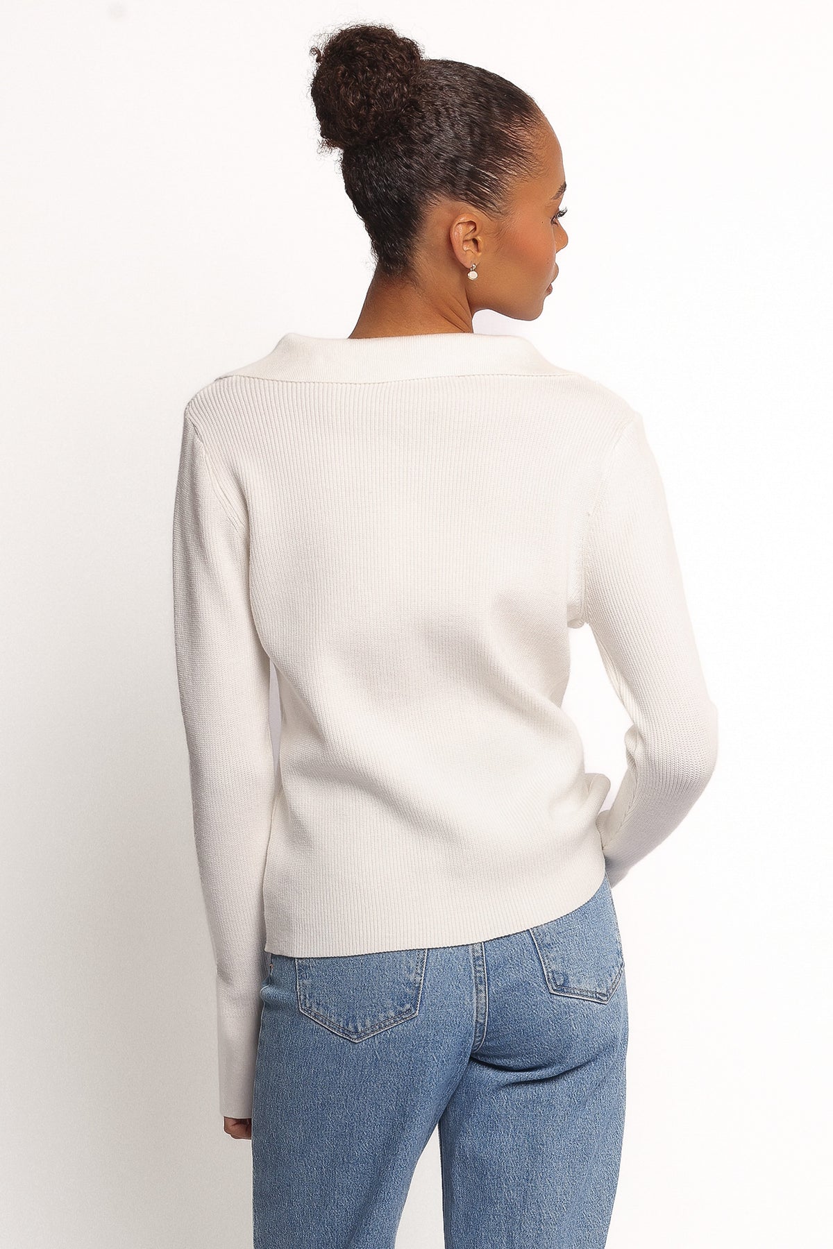 Zocco Long Sleeve Knit Top in Cream – view 4 of 9