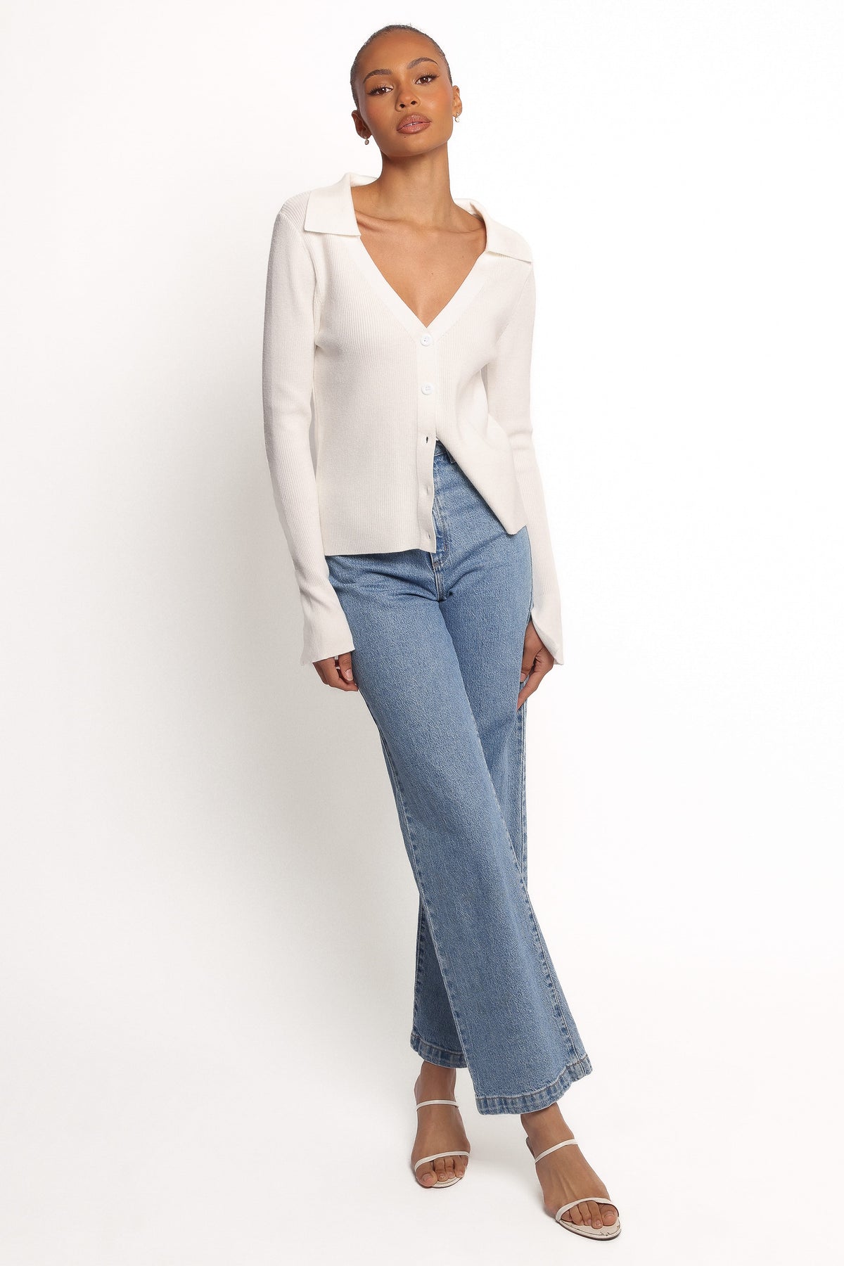 Zocco Long Sleeve Knit Top in Cream – view 6 of 9
