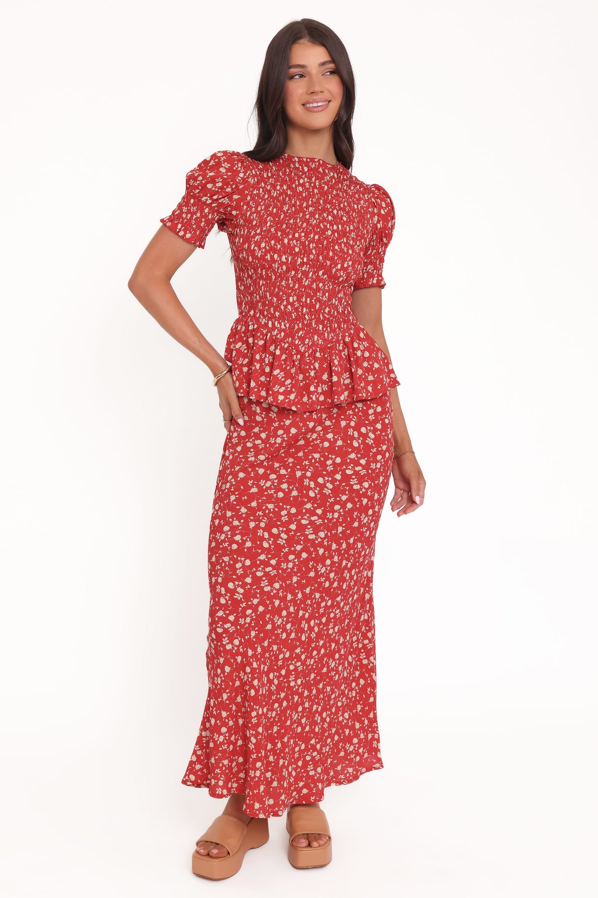 Zoella Peplum Top in Red Floral – view 6 of 8