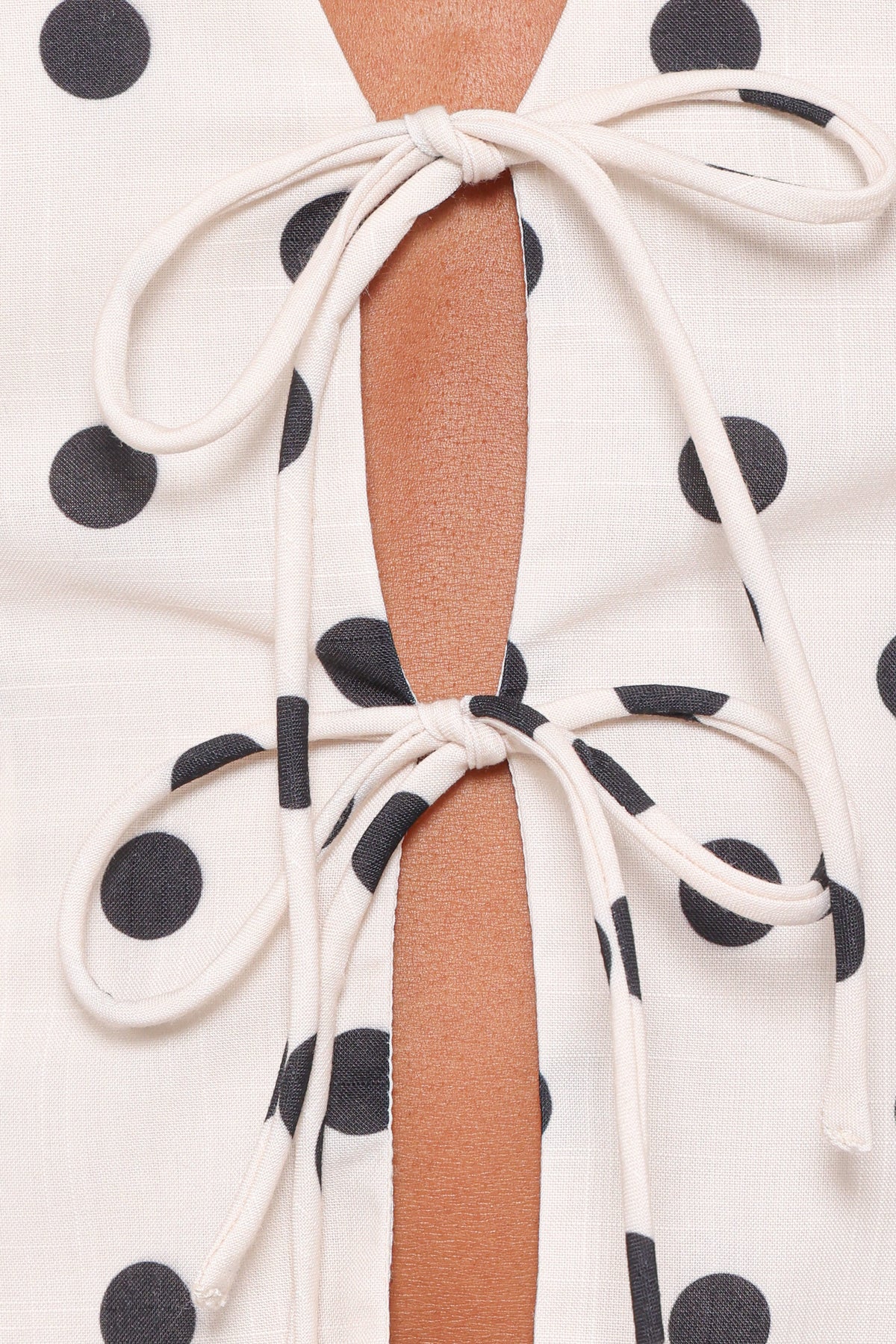 Zoie Tie Front Vest in Cream Polka Dot – view 6 of 6