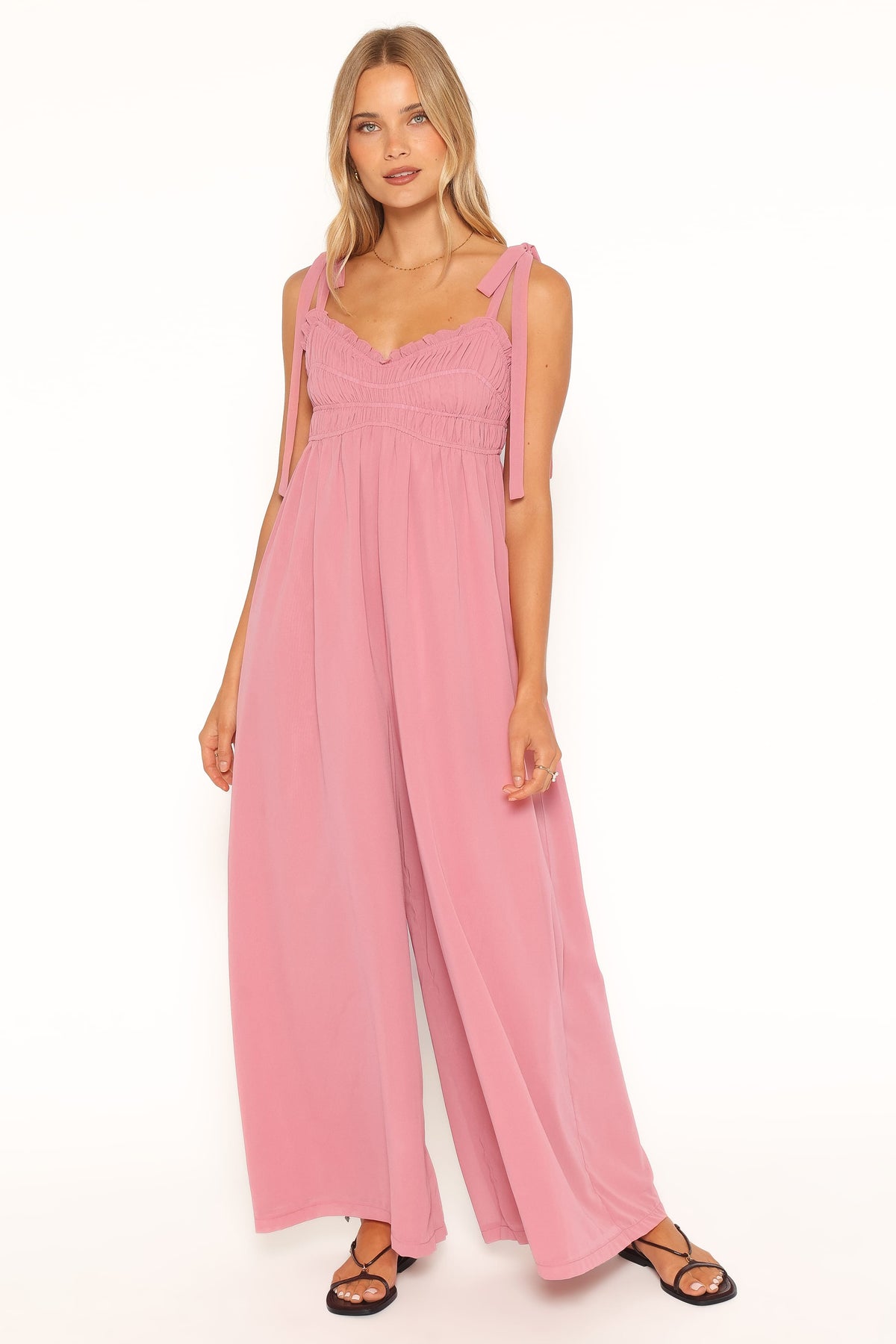 Andie Tie Jumpsuit in Rose Pink – view 5 of 6