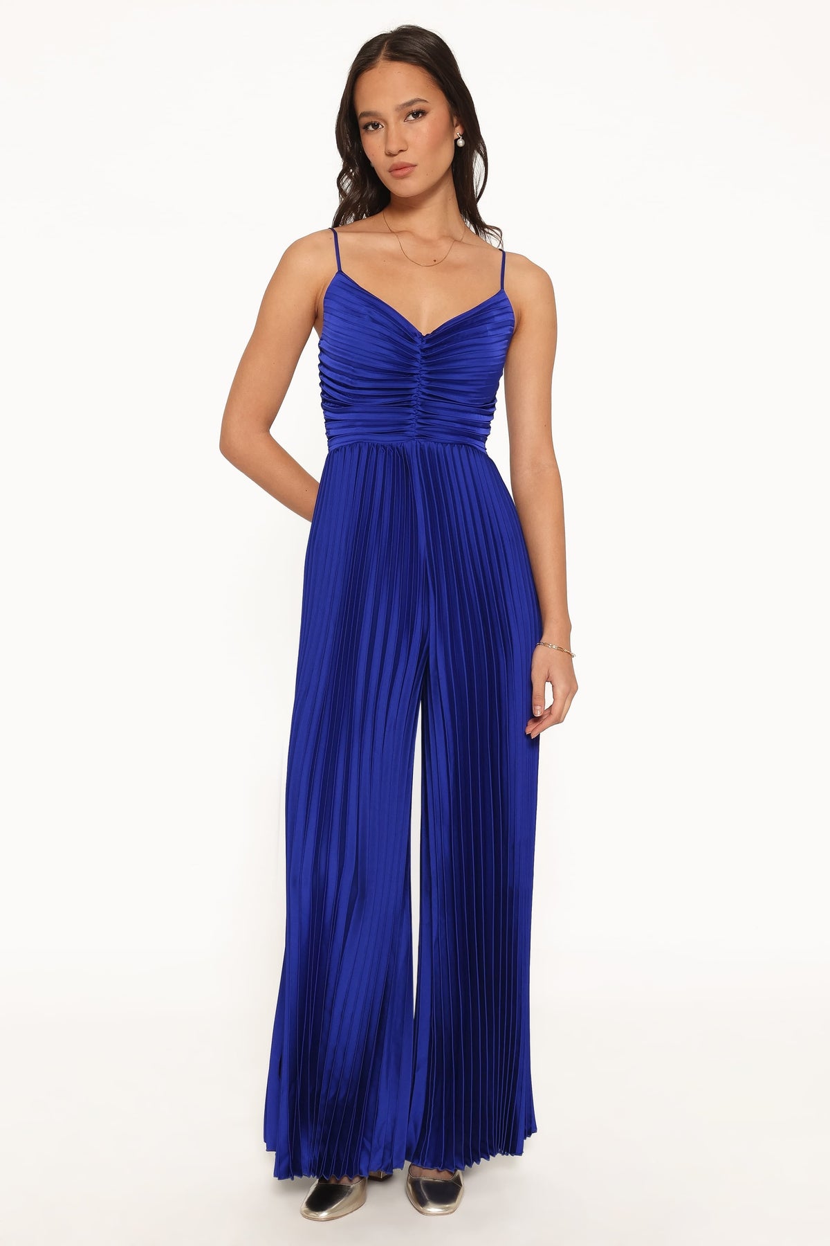 Angelique Pleated Jumpsuit in Royal Blue – view 2 of 6