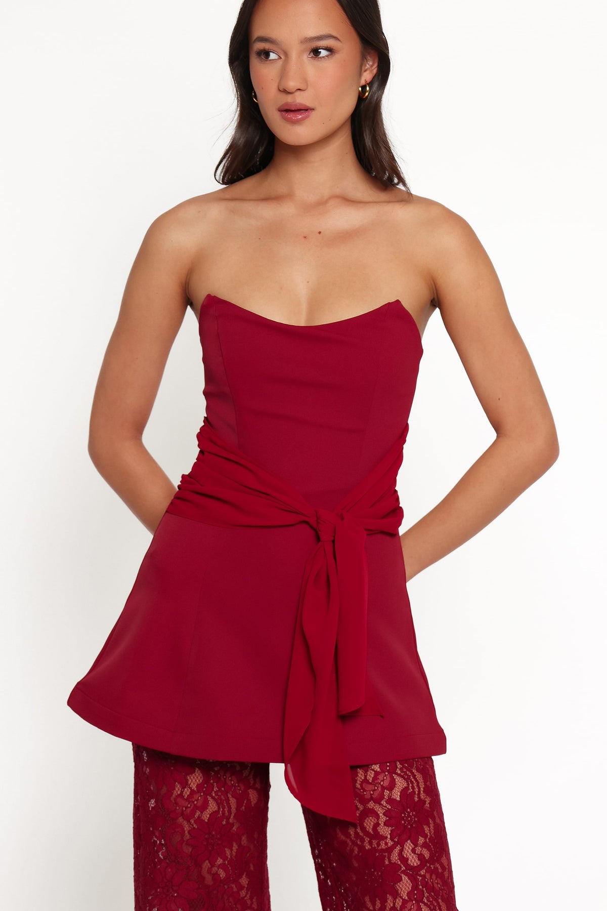 Athena Jumpsuit in Sangria Red – view 3 of 7