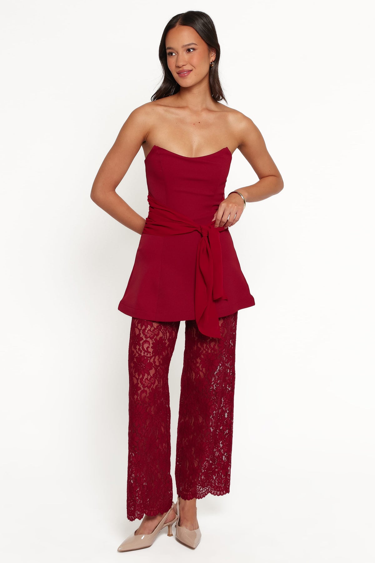 Athena Jumpsuit in Sangria Red – view 2 of 7