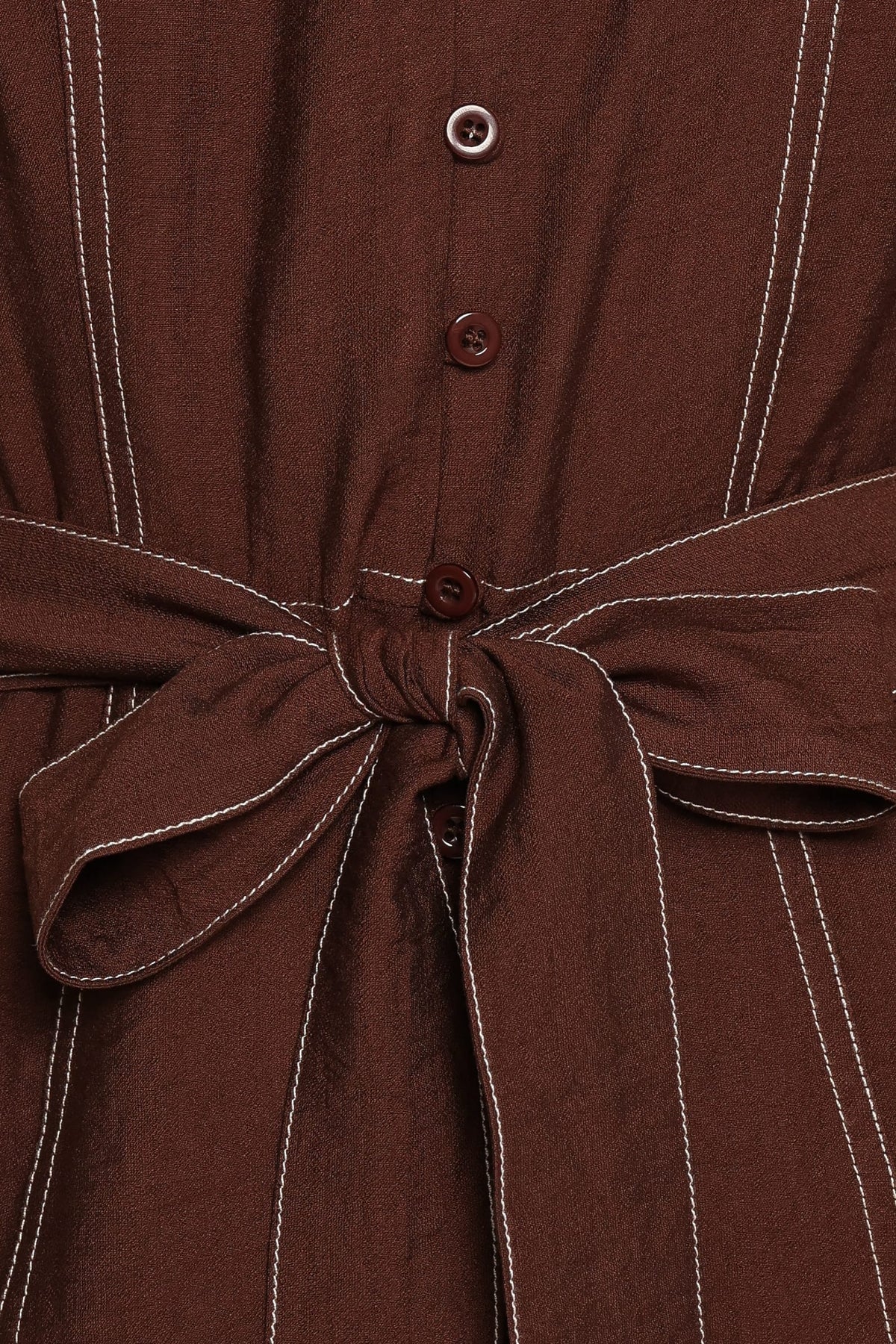 Benni Long Sleeve Romper in Chocolate – view 7 of 7