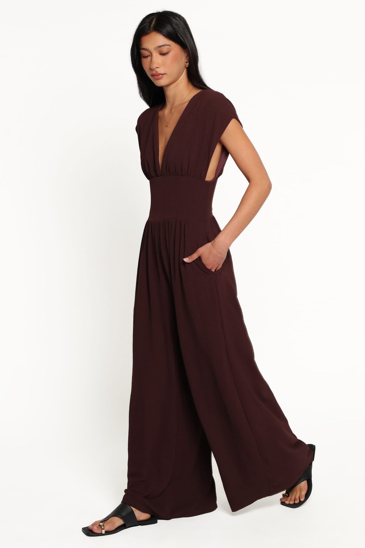 Elsie Jumpsuit in Chocolate Brown – view 3 of 5