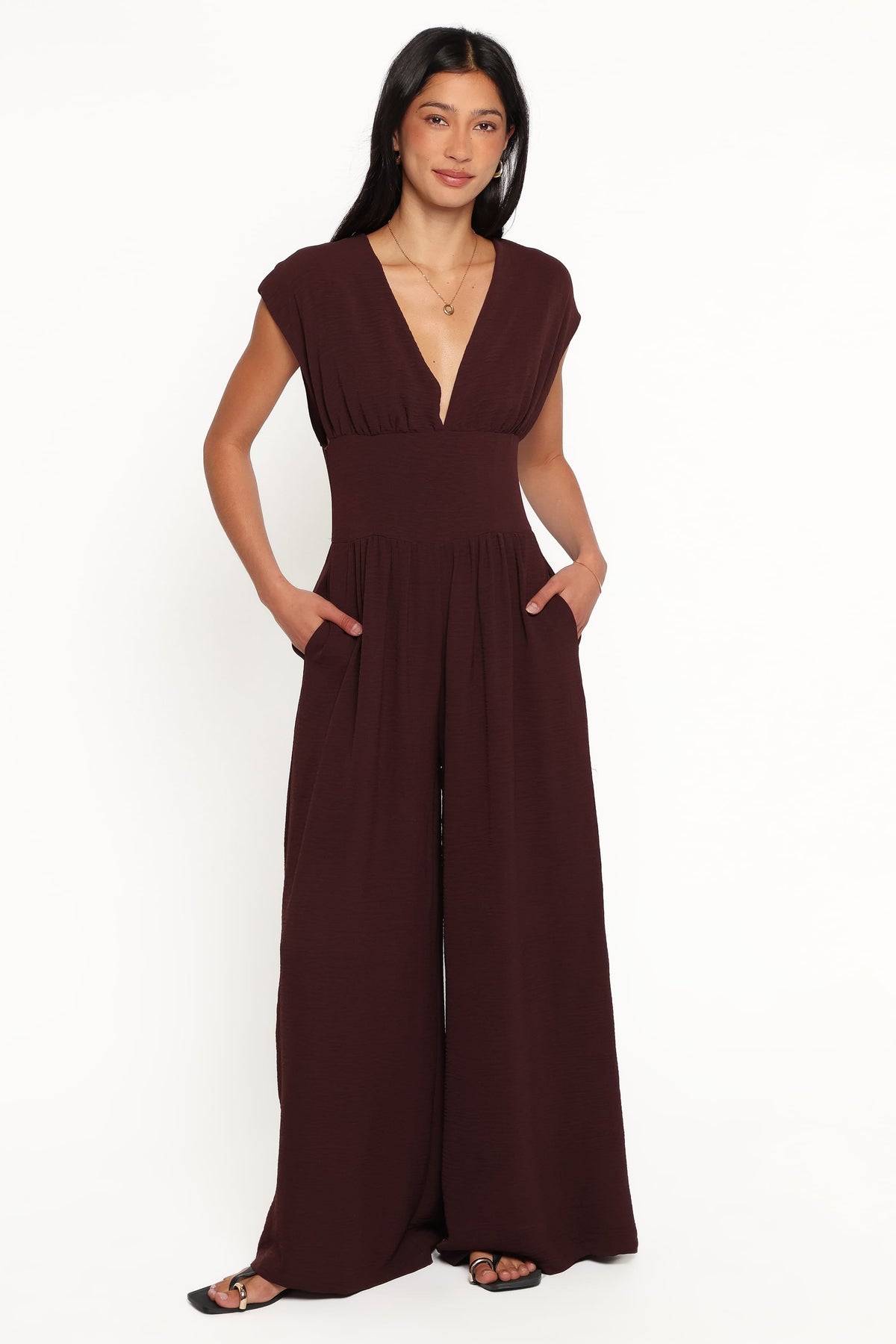 Elsie Jumpsuit in Chocolate Brown – view 1 of 5