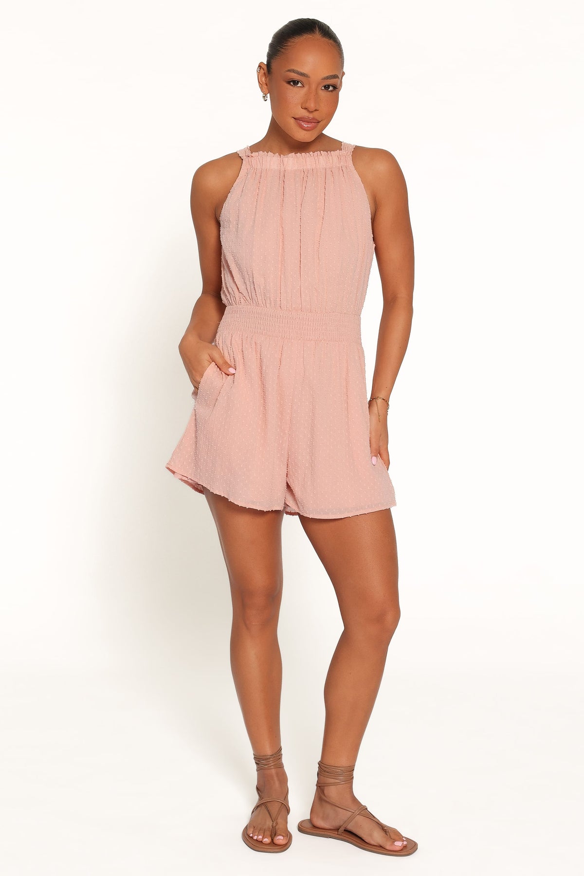 Felicity Romper in Pink Clip Dot – view 5 of 6