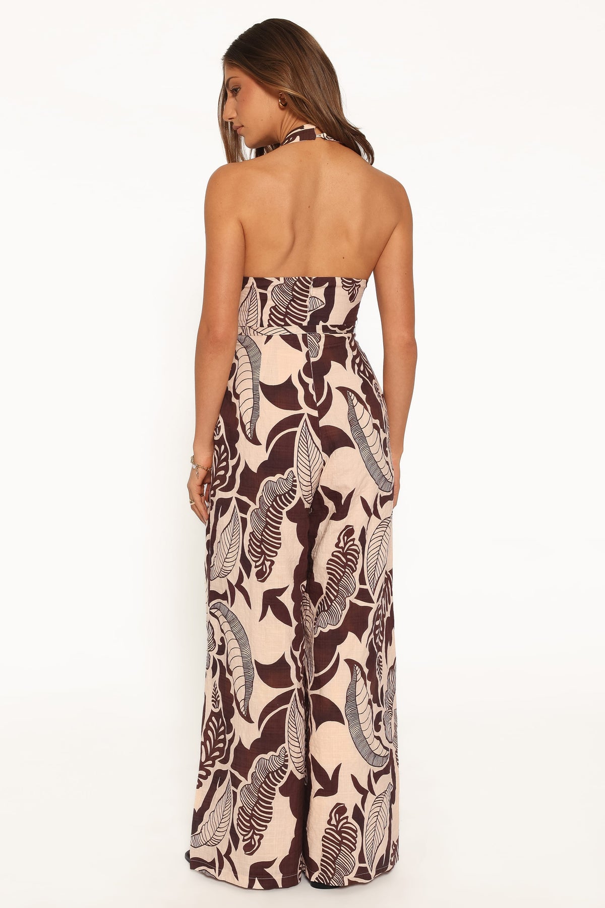 Kehlani Halterneck Jumpsuit in Brown Floral – view 4 of 5