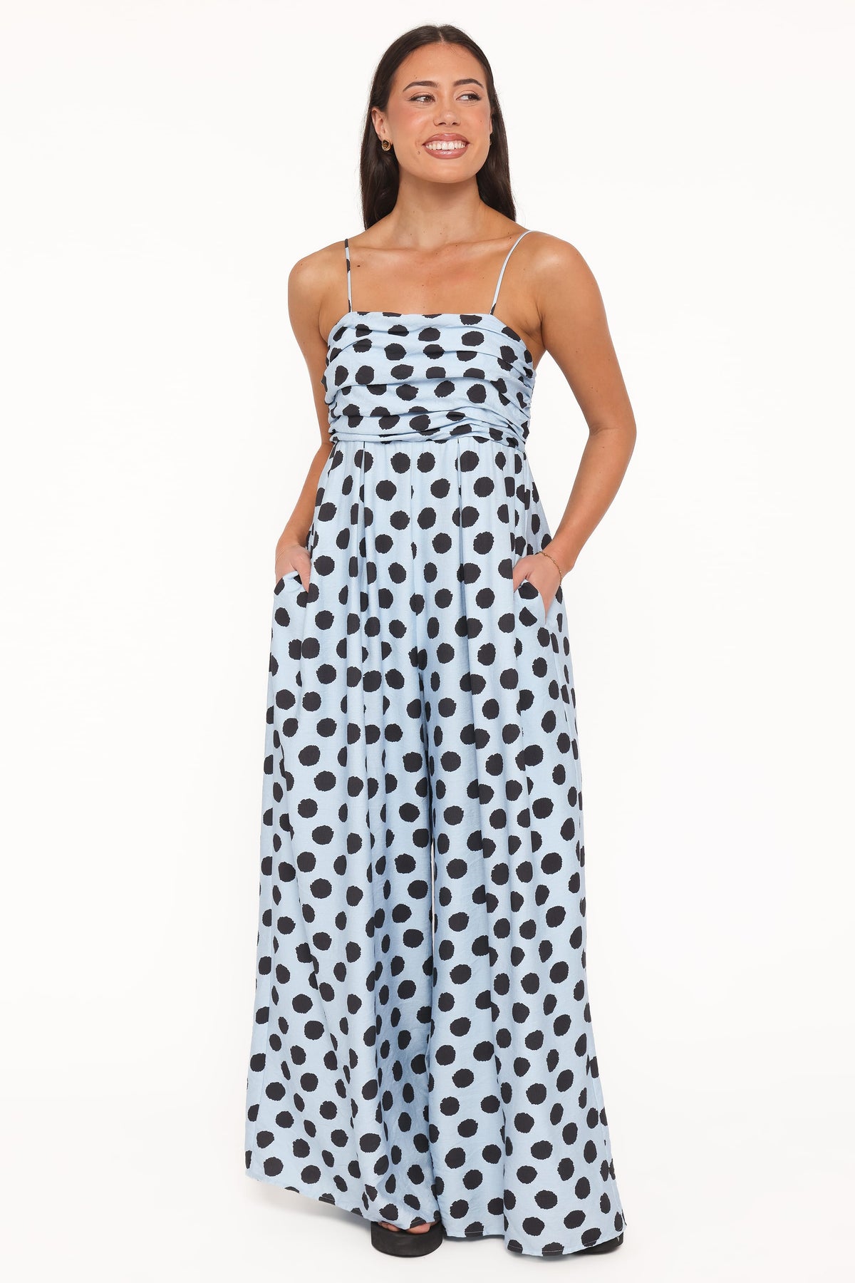 Pricilla Jumpsuit in Blue Polka Dot – view 1 of 5