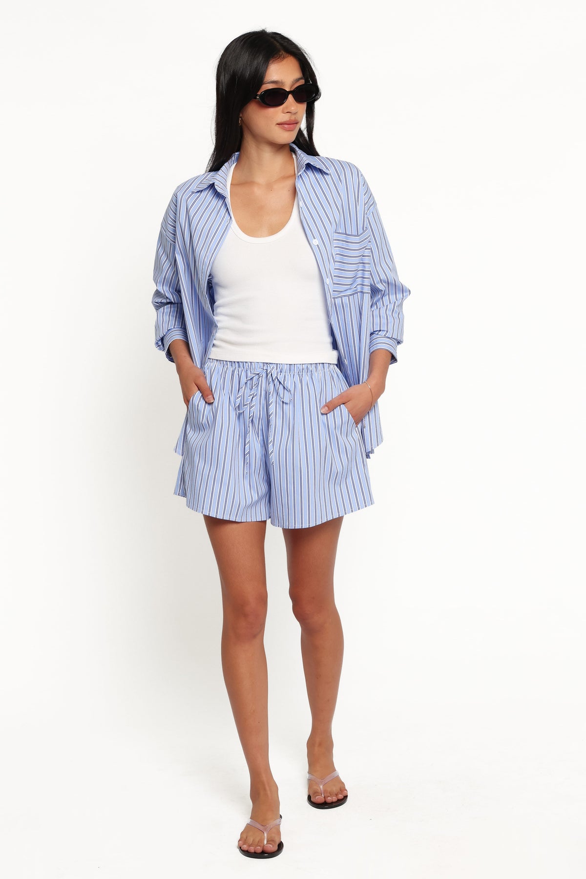 Ashlyn Short Set in Blue Stripe – view 2 of 9