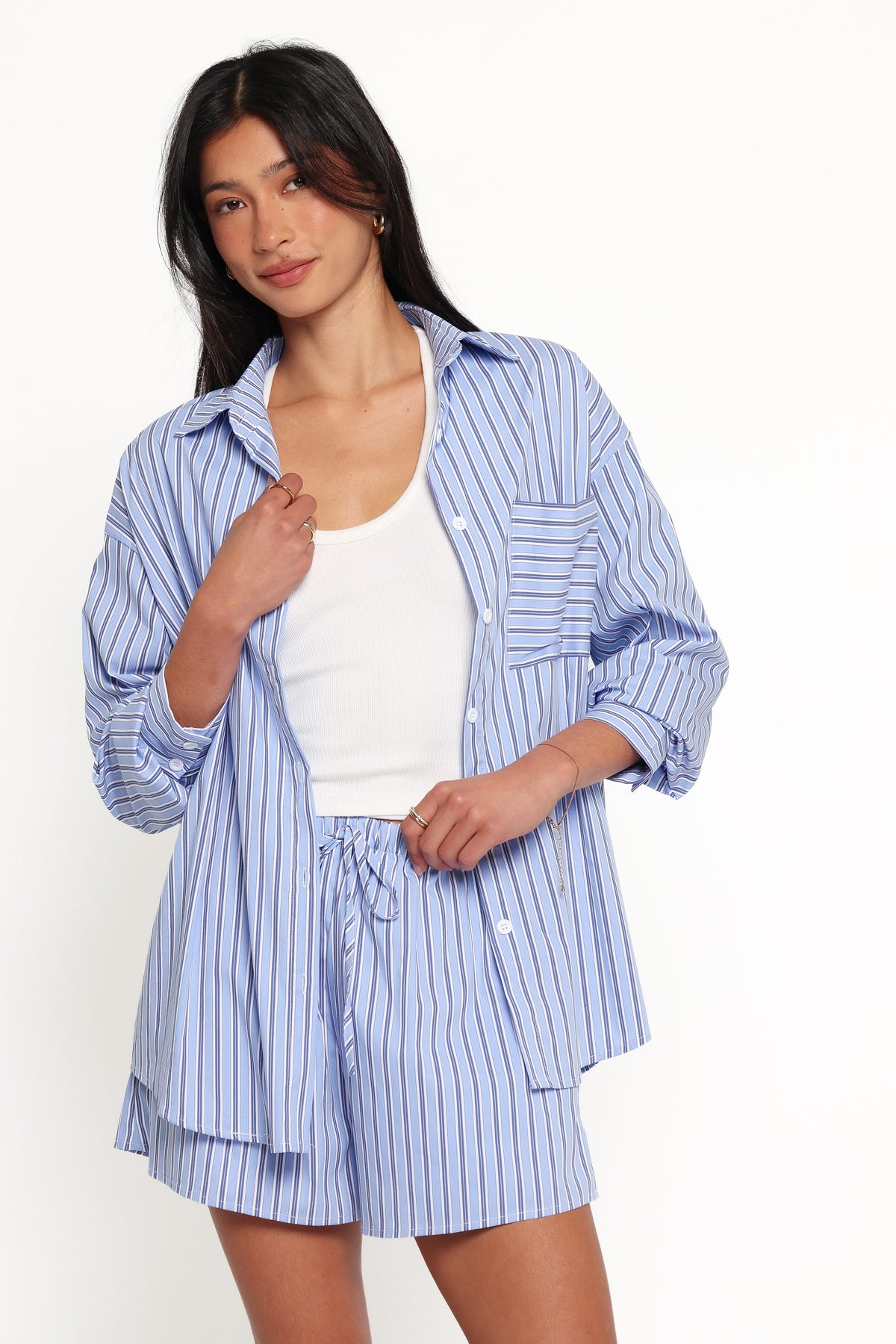Ashlyn Short Set in Blue Stripe – view 8 of 9