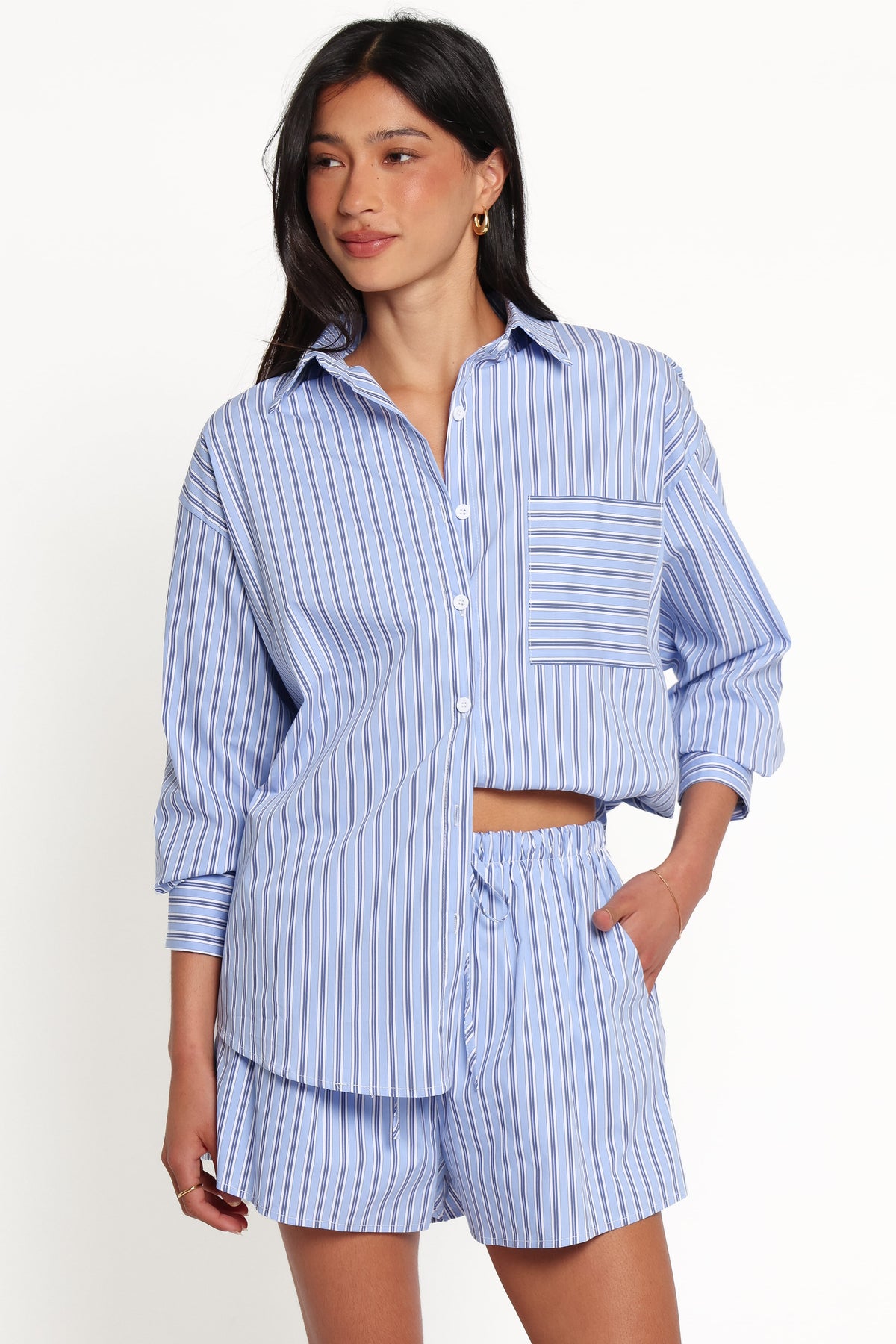Ashlyn Short Set in Blue Stripe – view 1 of 9