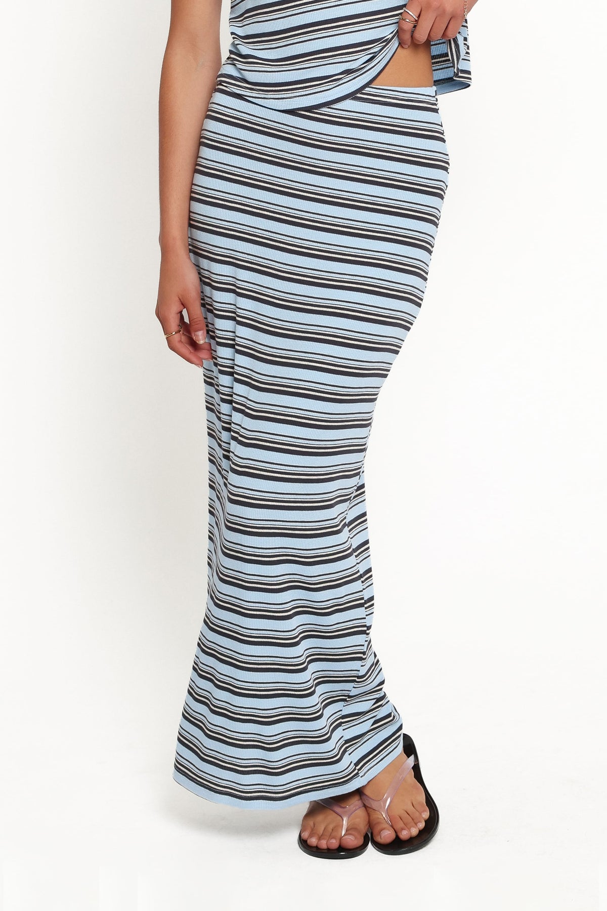 Bene Tee Skirt Set in Blue Stripe – view 6 of 7