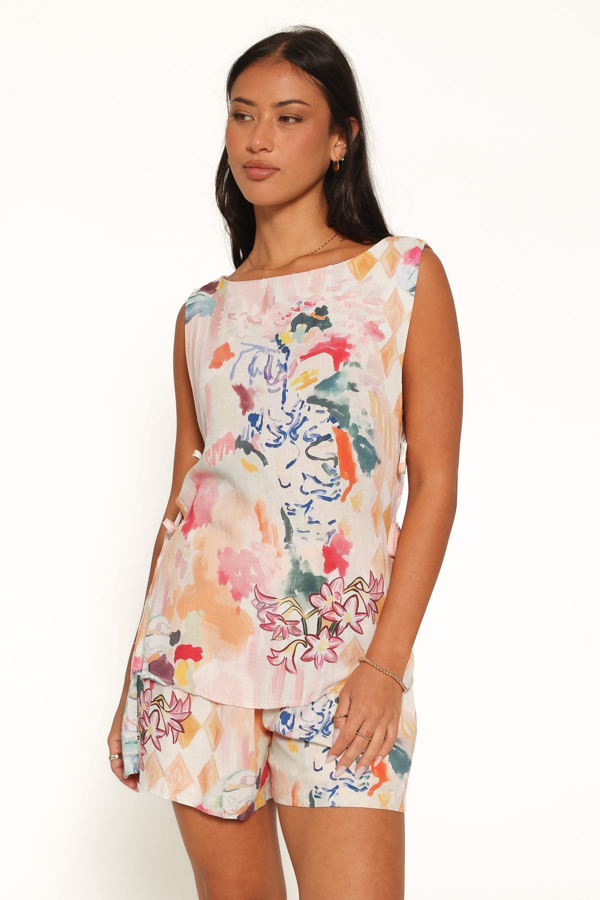 Bydee Short Set in Pink Watercolor – view 1 of 8