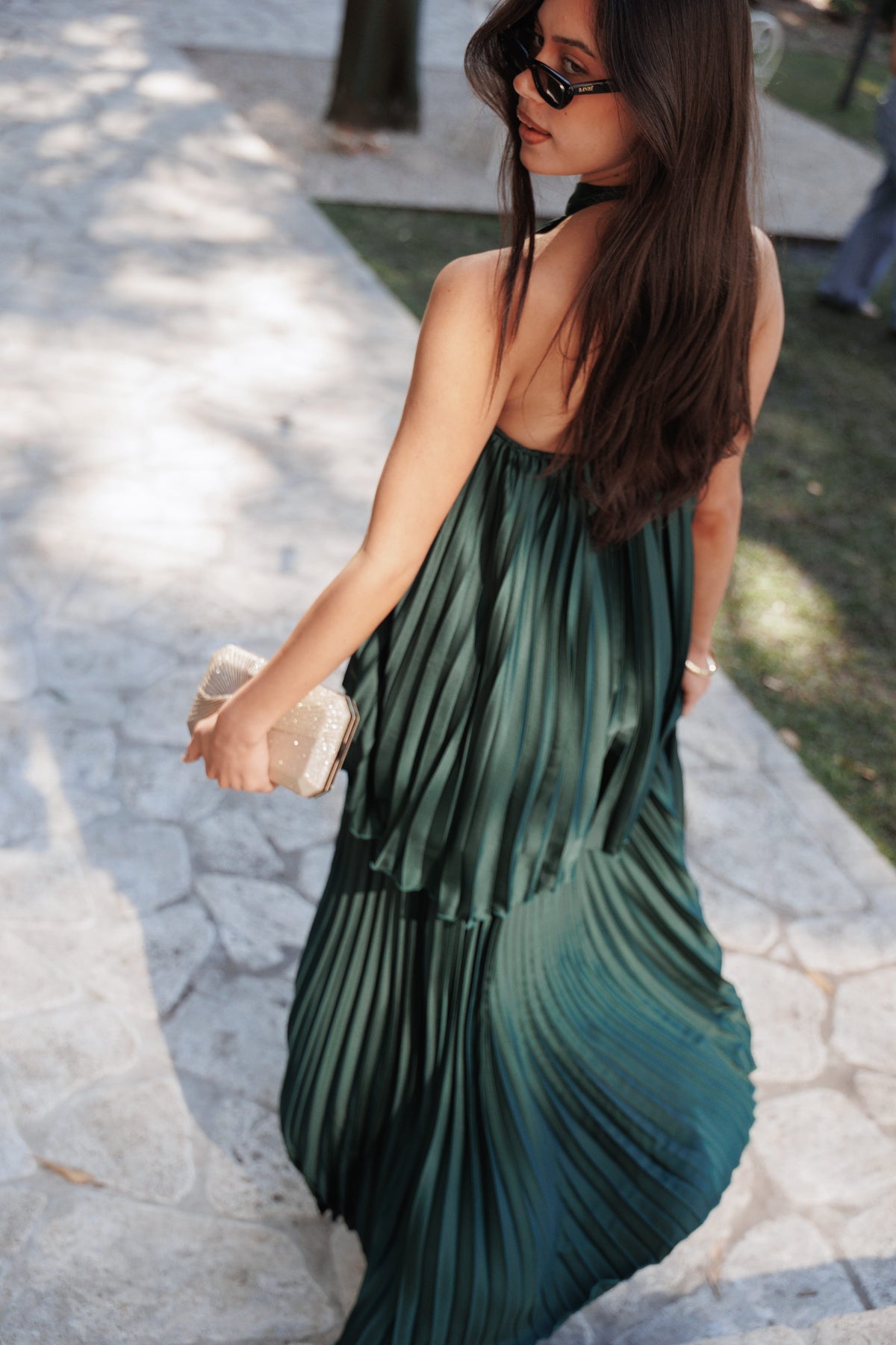 Darina Pleated Skirt Set in Olive – view 9 of 9