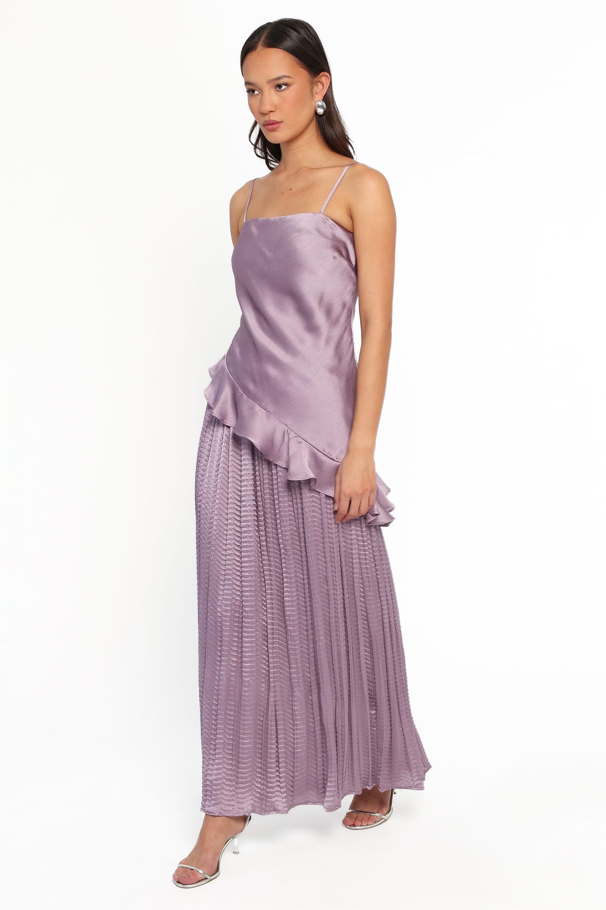 Delvine Asymmetrical Skirt Set in Lilac – view 4 of 8