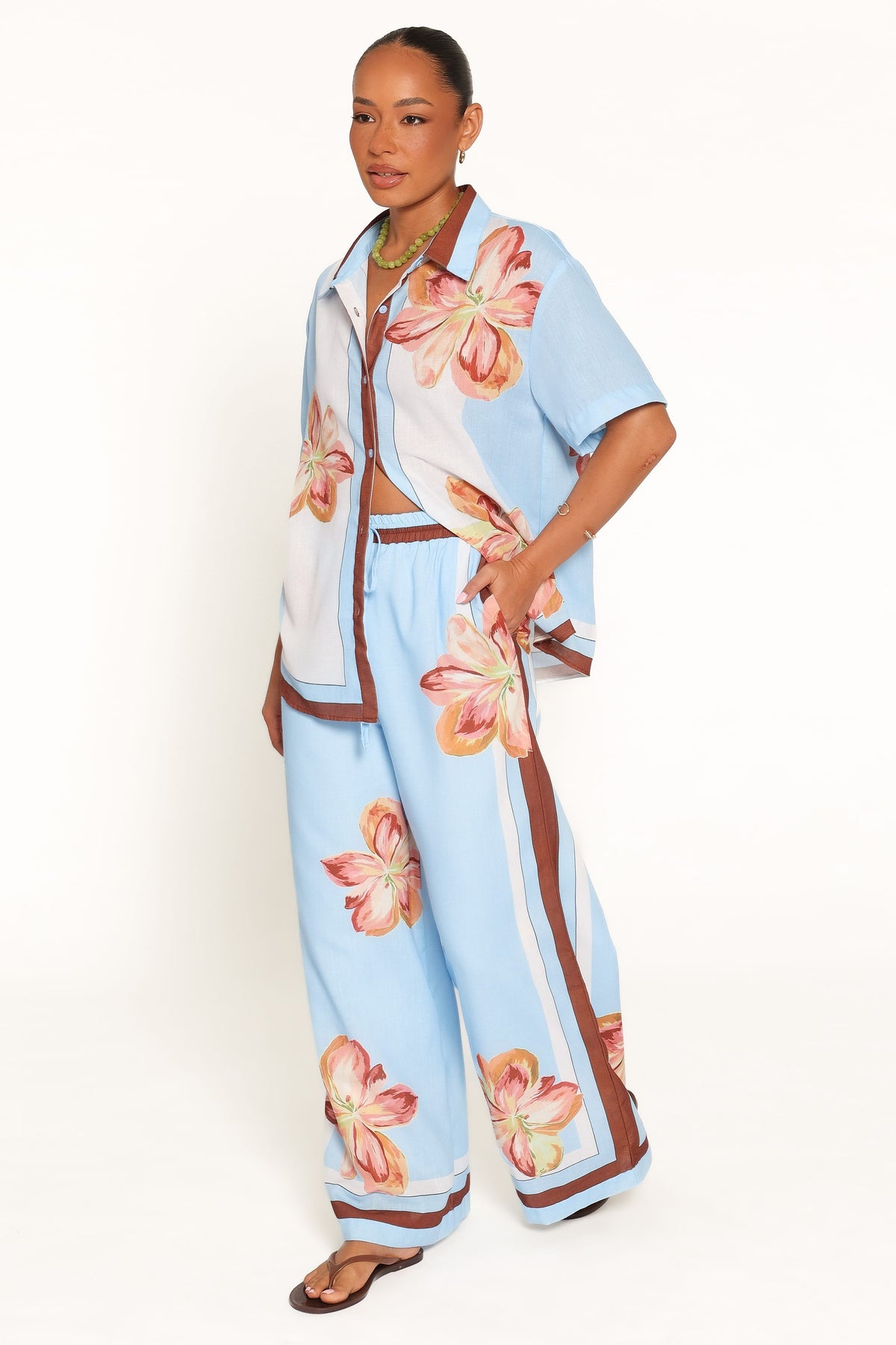 Fawn Pant Set in Brown Floral – view 3 of 7