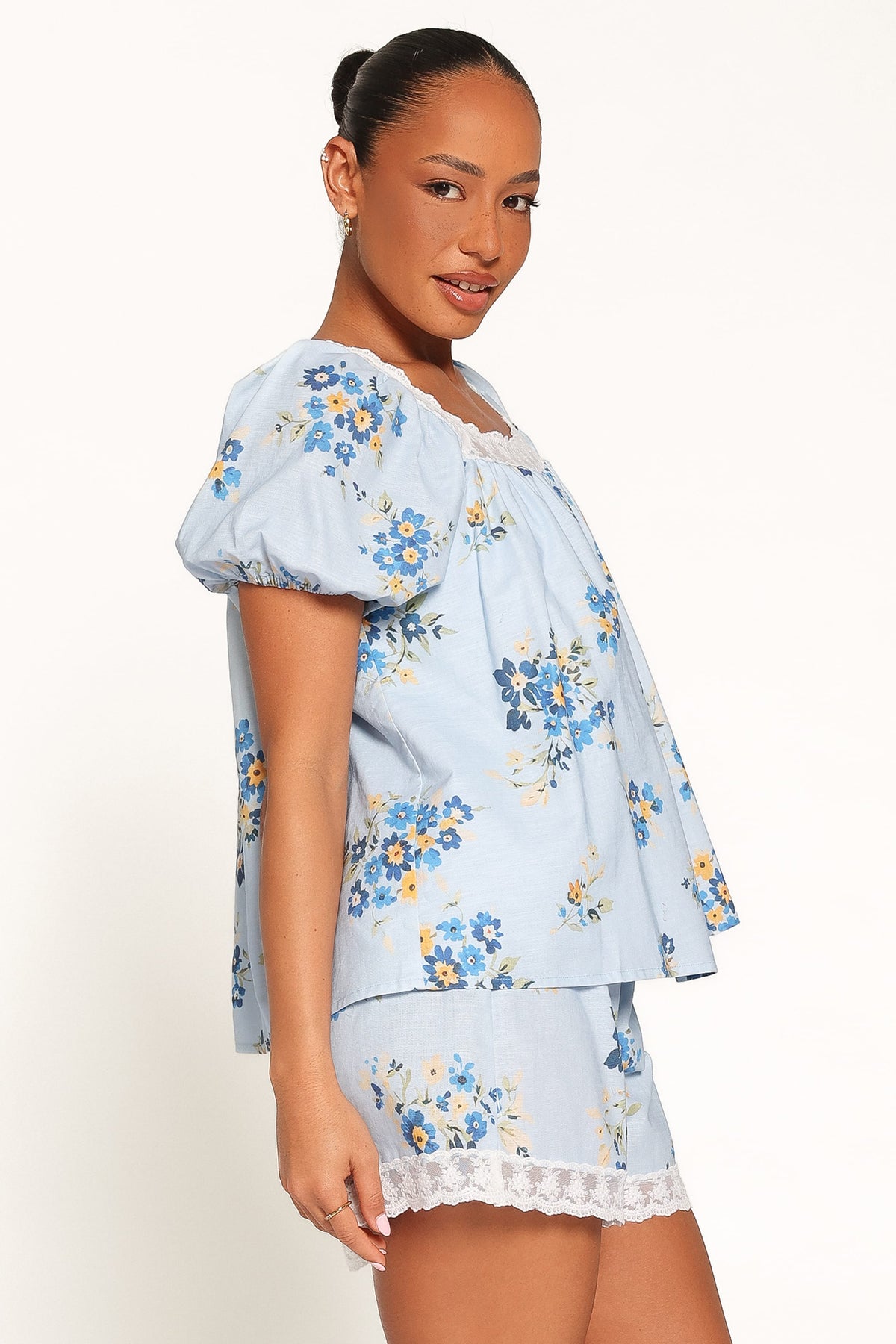 Fawna Short Set in Blue Floral – view 3 of 7