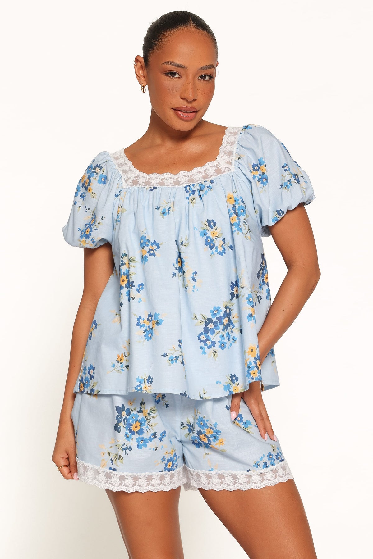 Fawna Short Set in Blue Floral – view 1 of 7