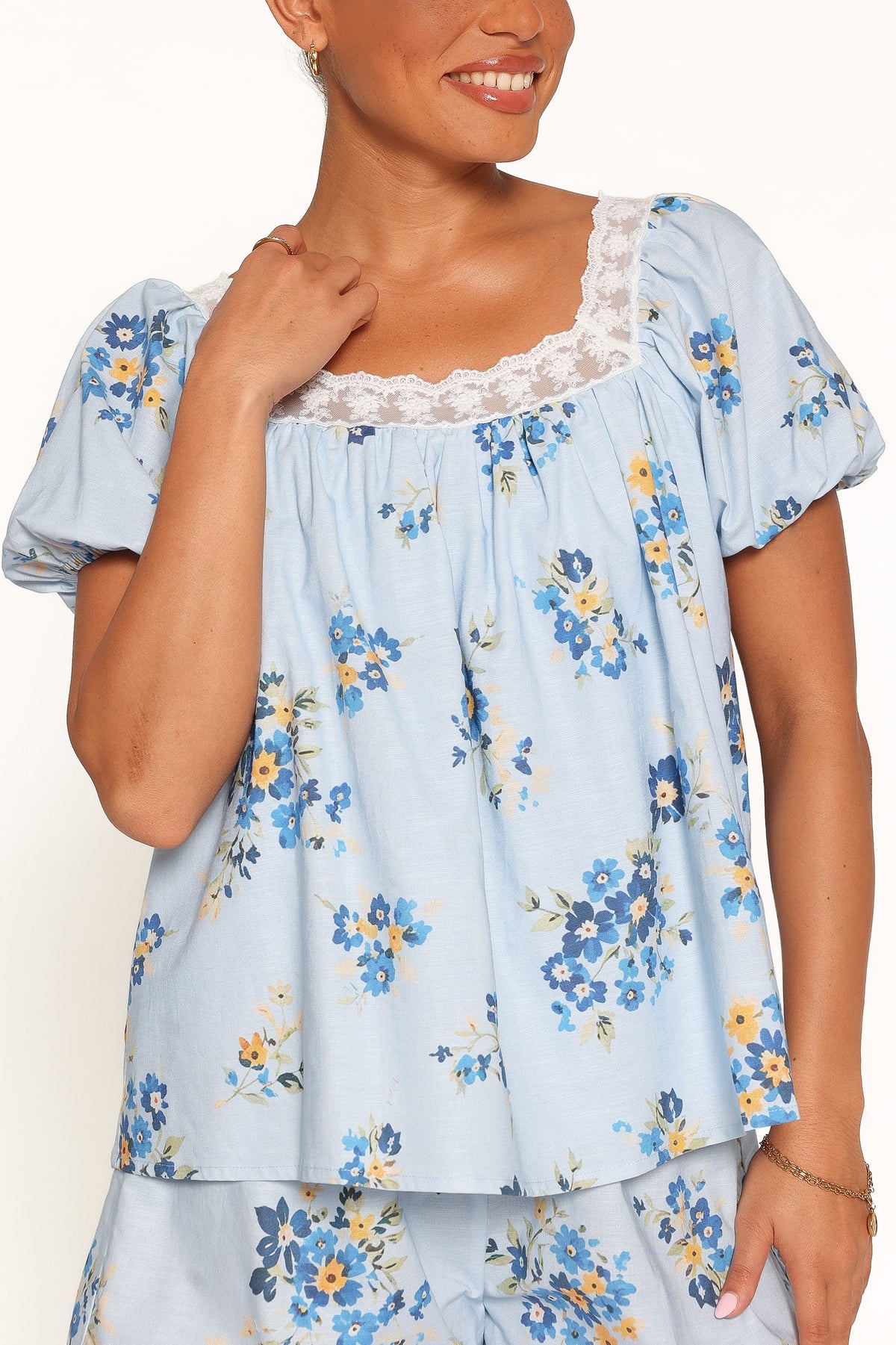 Fawna Short Set in Blue Floral – view 2 of 7