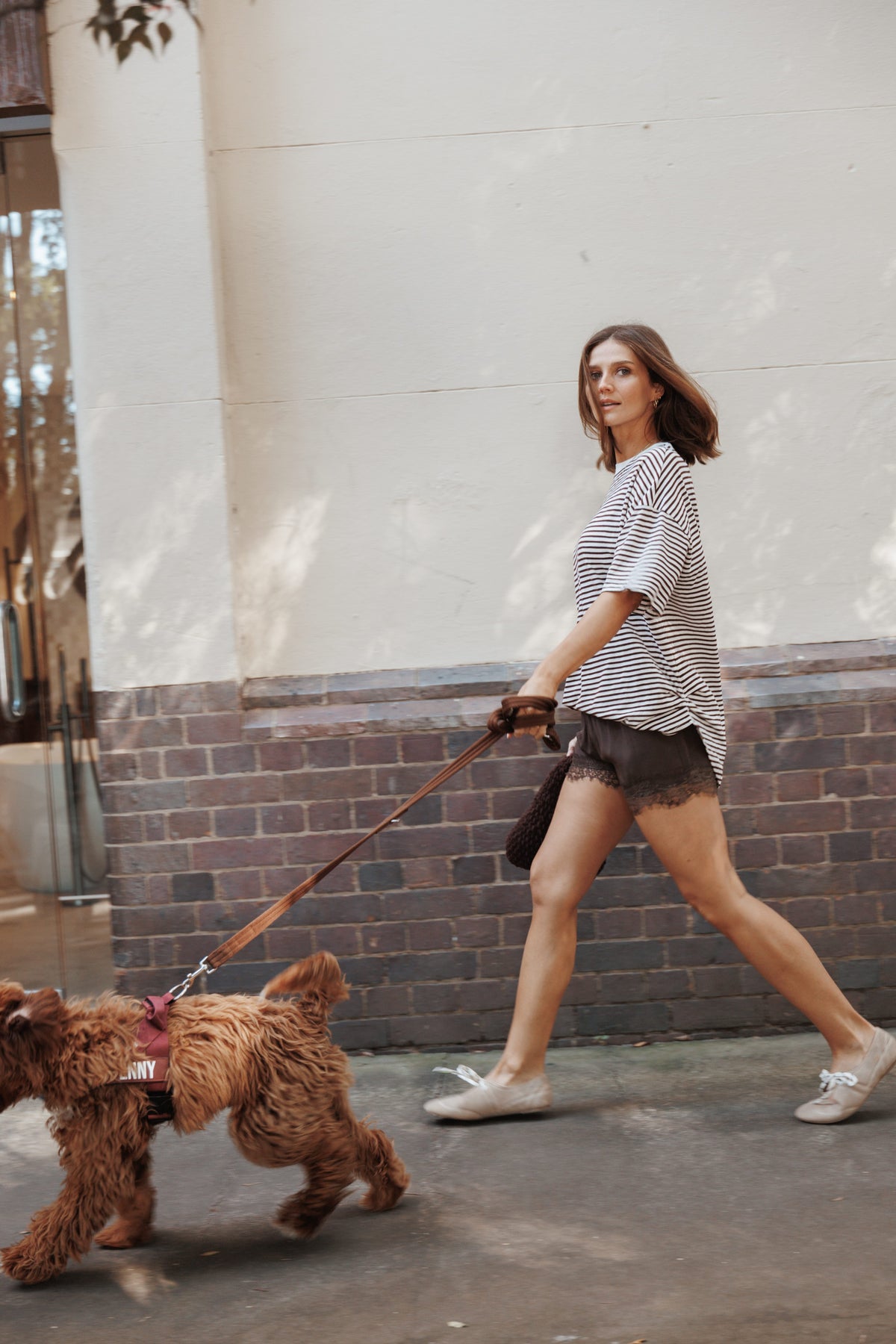 Mairead Lace Short Set in Chocolate Stripe – view 1 of 11