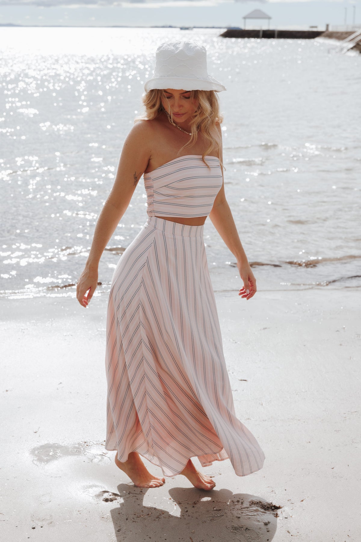 Serafina Two Piece Set in Pink/Blue Stripe – view 1 of 8
