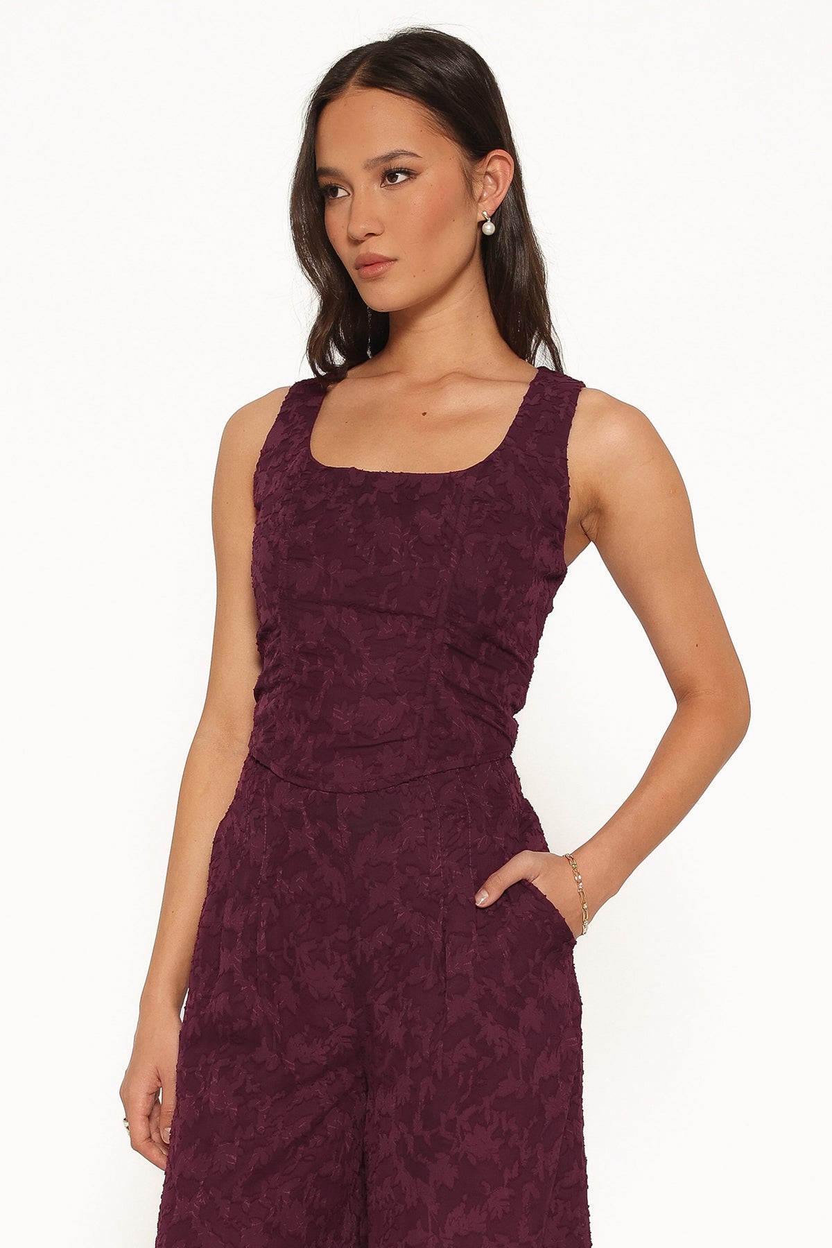 Ada Corset Top in Plum Burnout – view 4 of 8