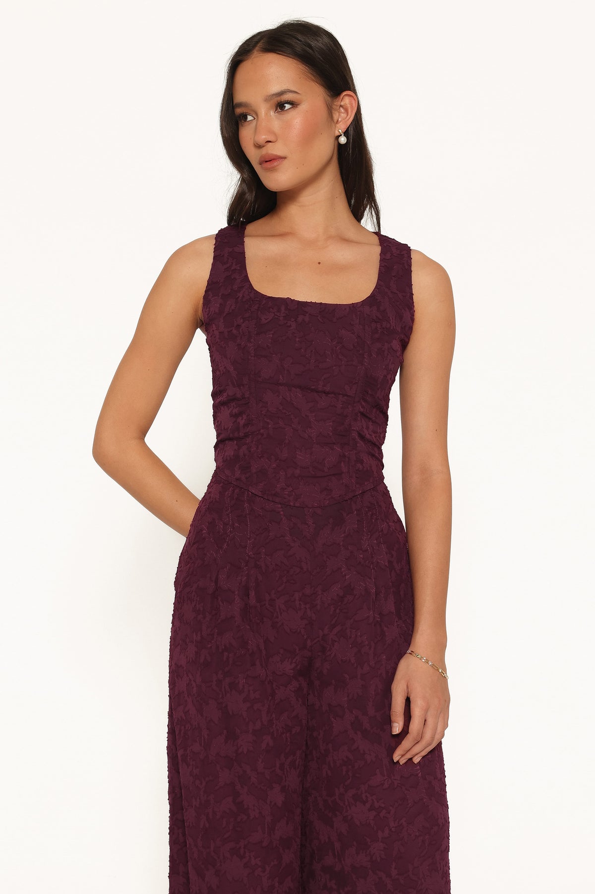 Ada Corset Top in Plum Burnout – view 2 of 8