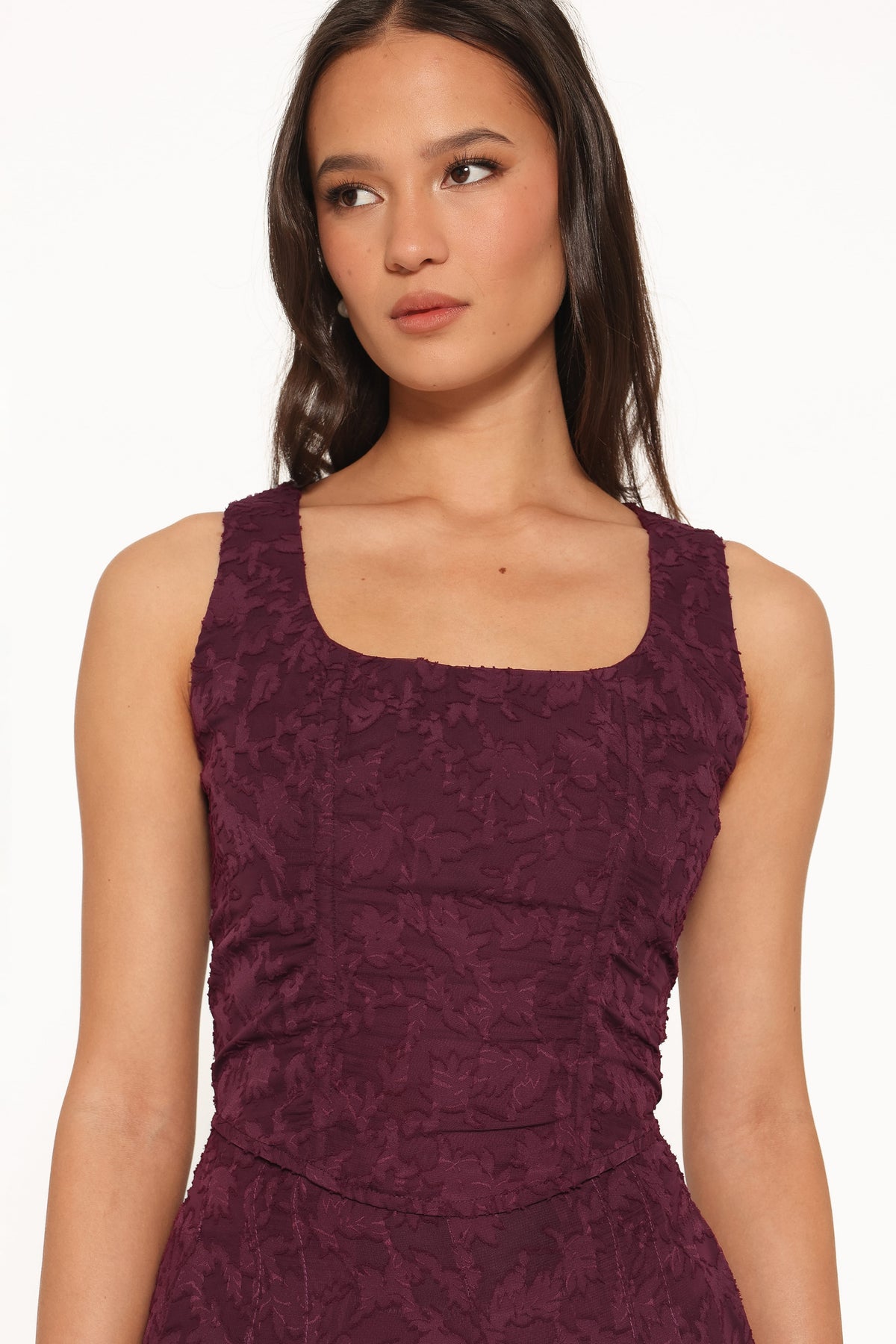 Ada Corset Top in Plum Burnout – view 3 of 8