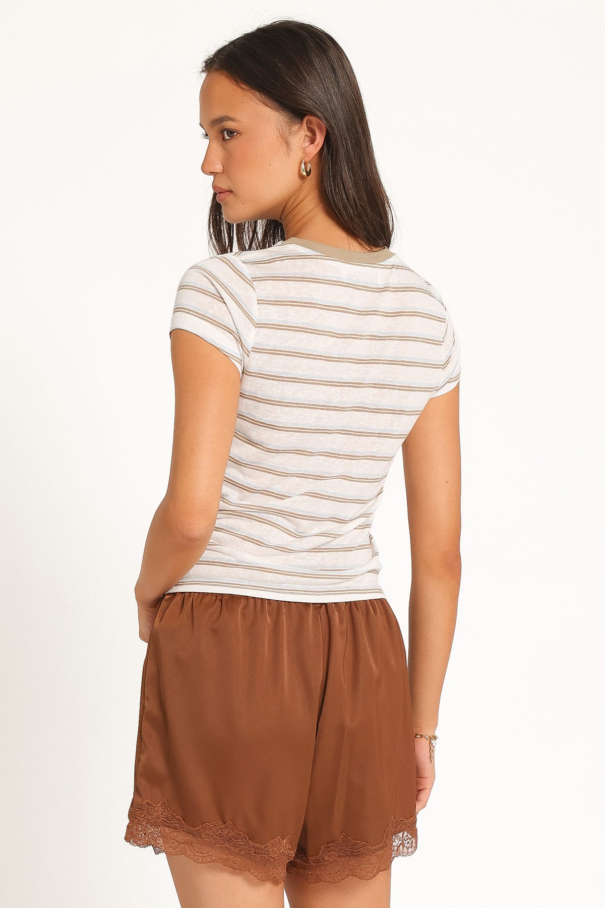 Billi Baby Tee in Beige Stripe – view 4 of 7