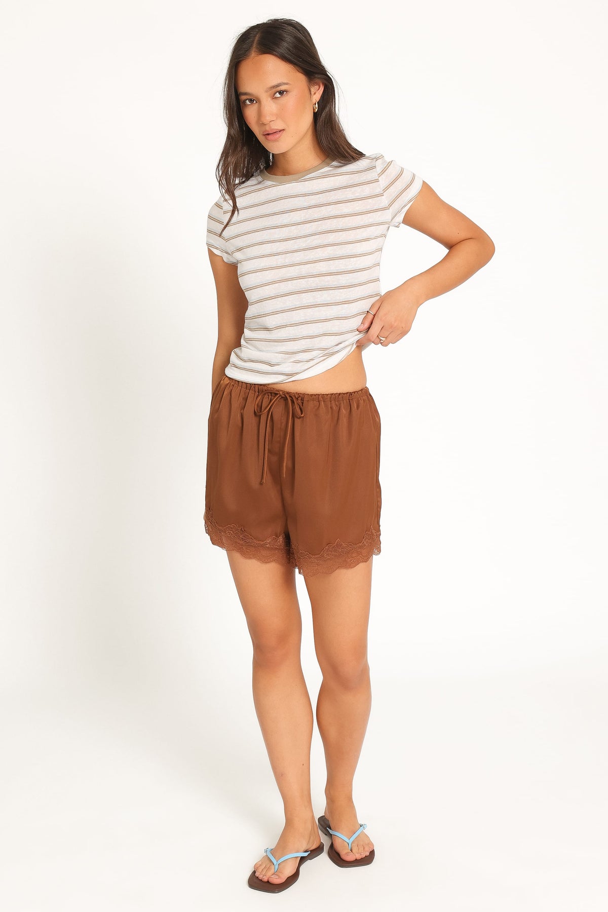 Billi Baby Tee in Beige Stripe – view 5 of 7