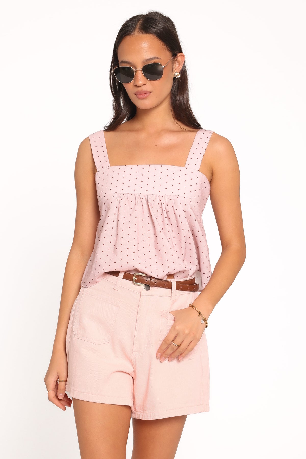 Bronti Top in Pink Dot – view 1 of 3